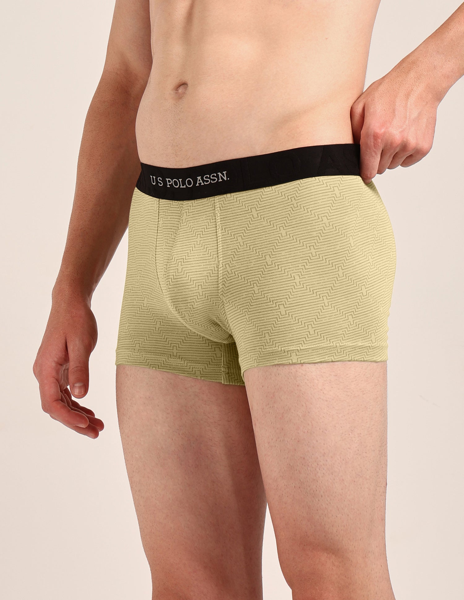 Printed Cotton Stretch Essential OET23 Trunk - Pack Of 2 Bistro Green/Pale Olive Green - U.S. Polo Assn. India | Large