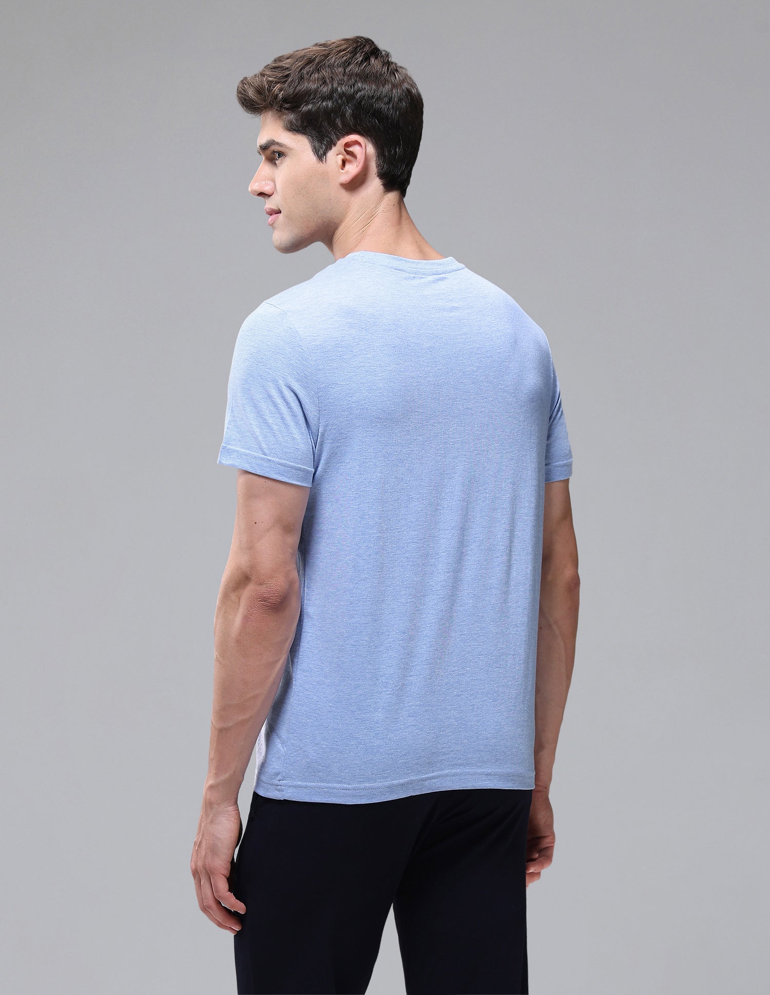Tonal Logo Cotton 1633 Lounge T-Shirt - Pack Of 2 Blue and Black - U.S. Polo Assn. India | Large