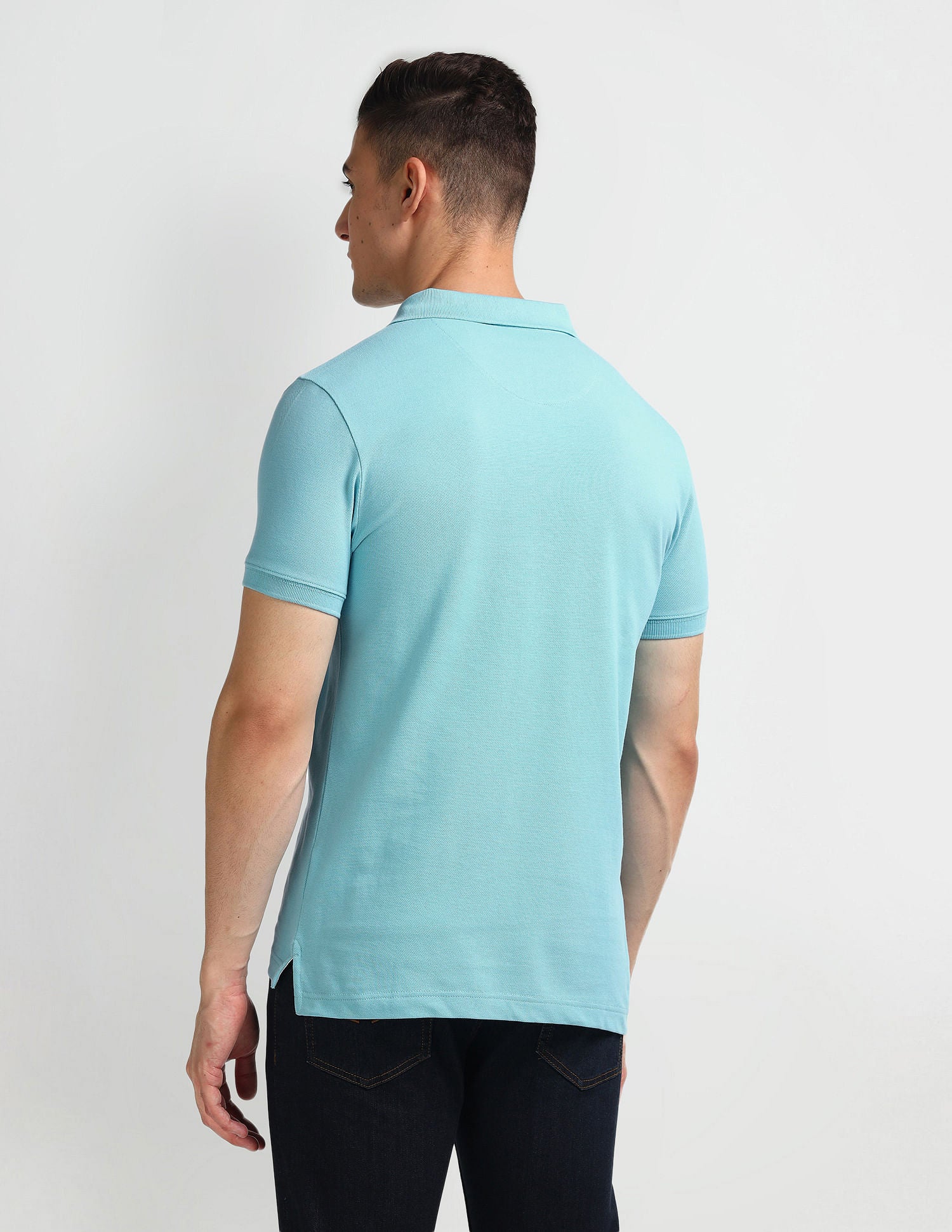 Solid Muscle Fit Polo Shirt Blue - U.S. Polo Assn. India | Large