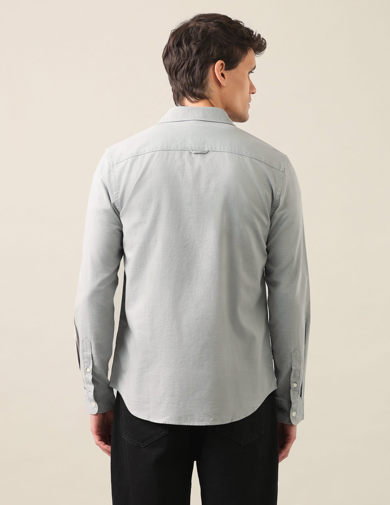 Solid Dobby Shirt Grey - U.S. Polo Assn. India | Large