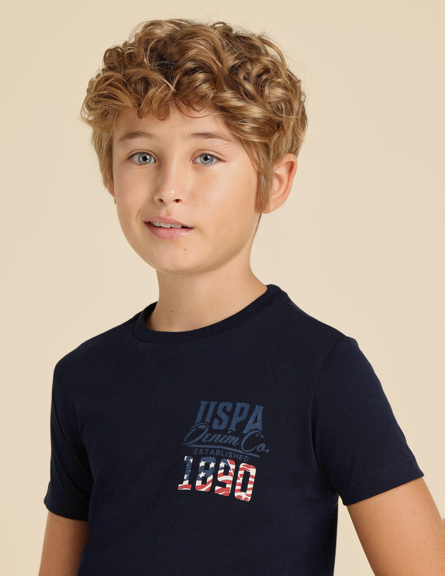 Boys Brand Printed Regular Fit T-Shirt Navy - U.S. POLO ASSN. | Large