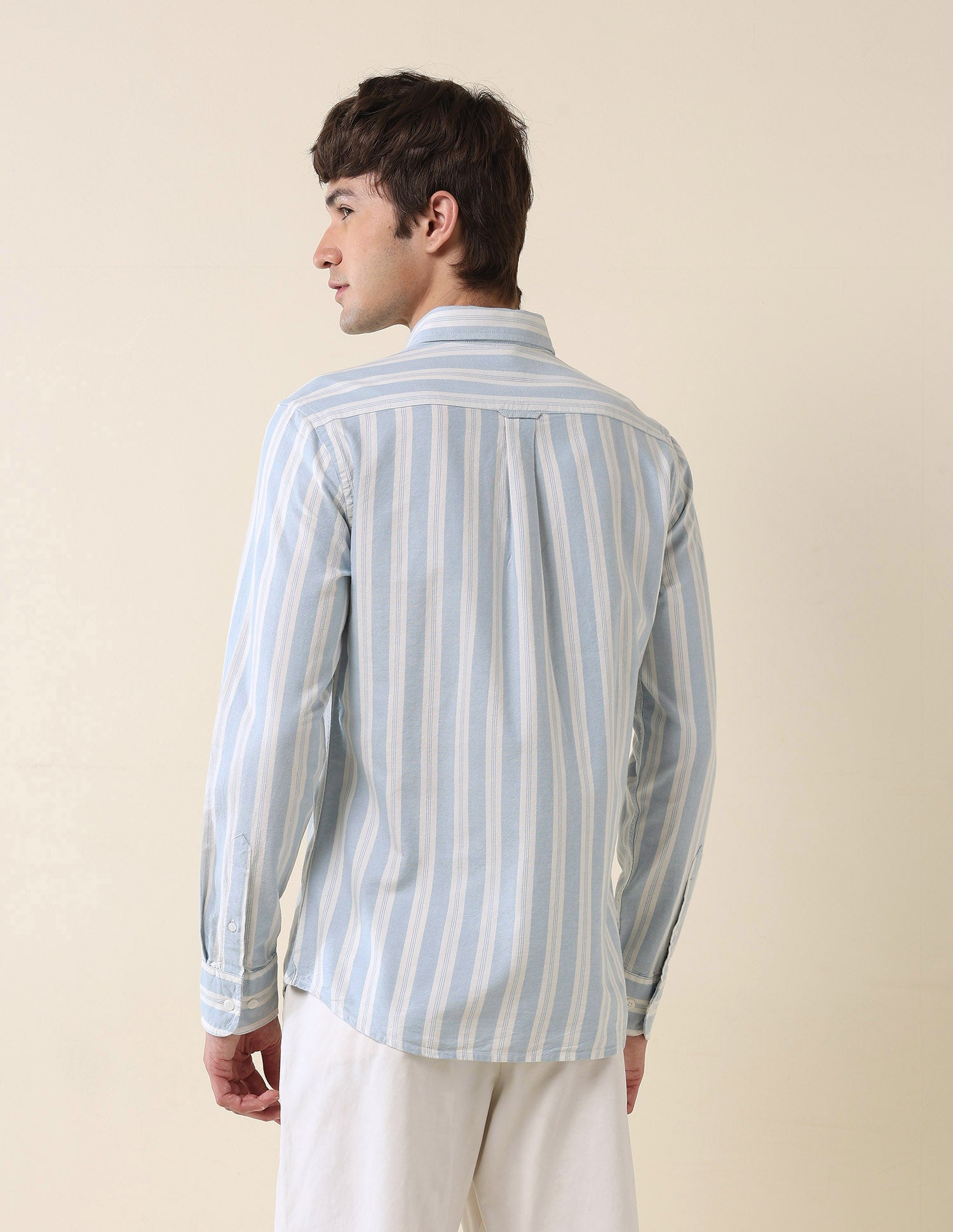 Vertical Striped Oxford Shirt Light Blue - U.S. Polo Assn. India | Large