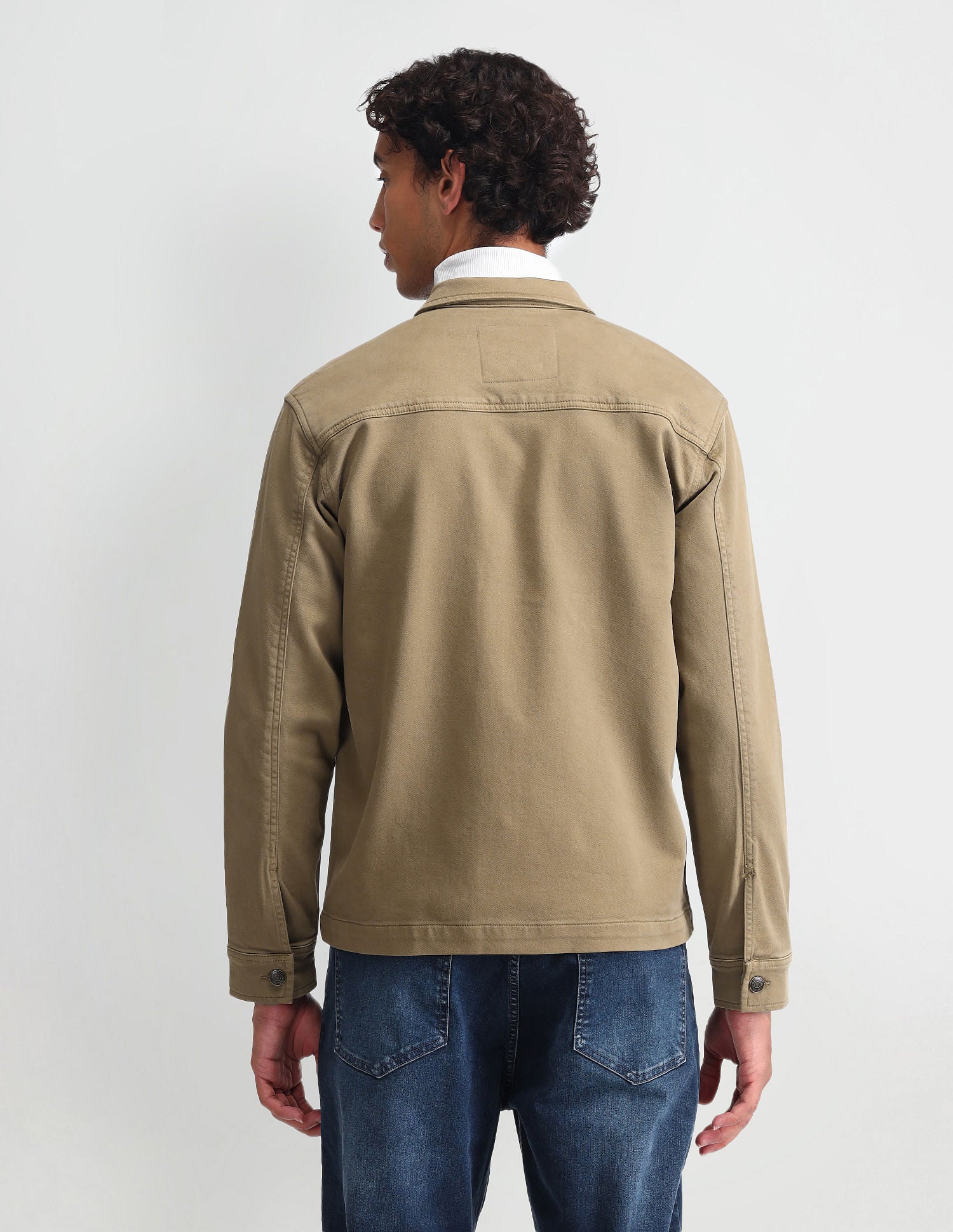 Pure Cotton Solid Jacket Khaki - U.S. POLO ASSN. | Large