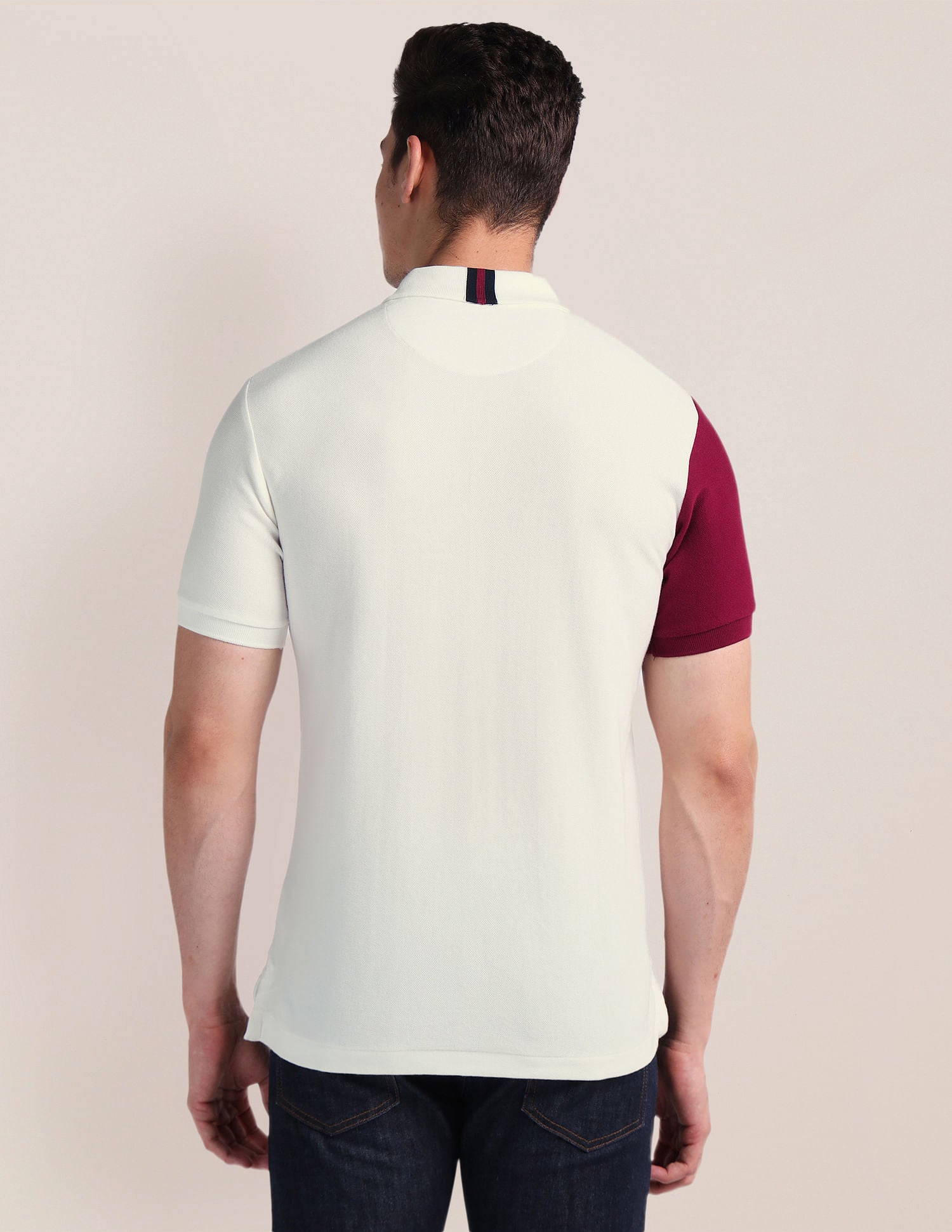 Slim Fit Colour Block Polo Shirt Maroon - U.S. Polo Assn. India | Large