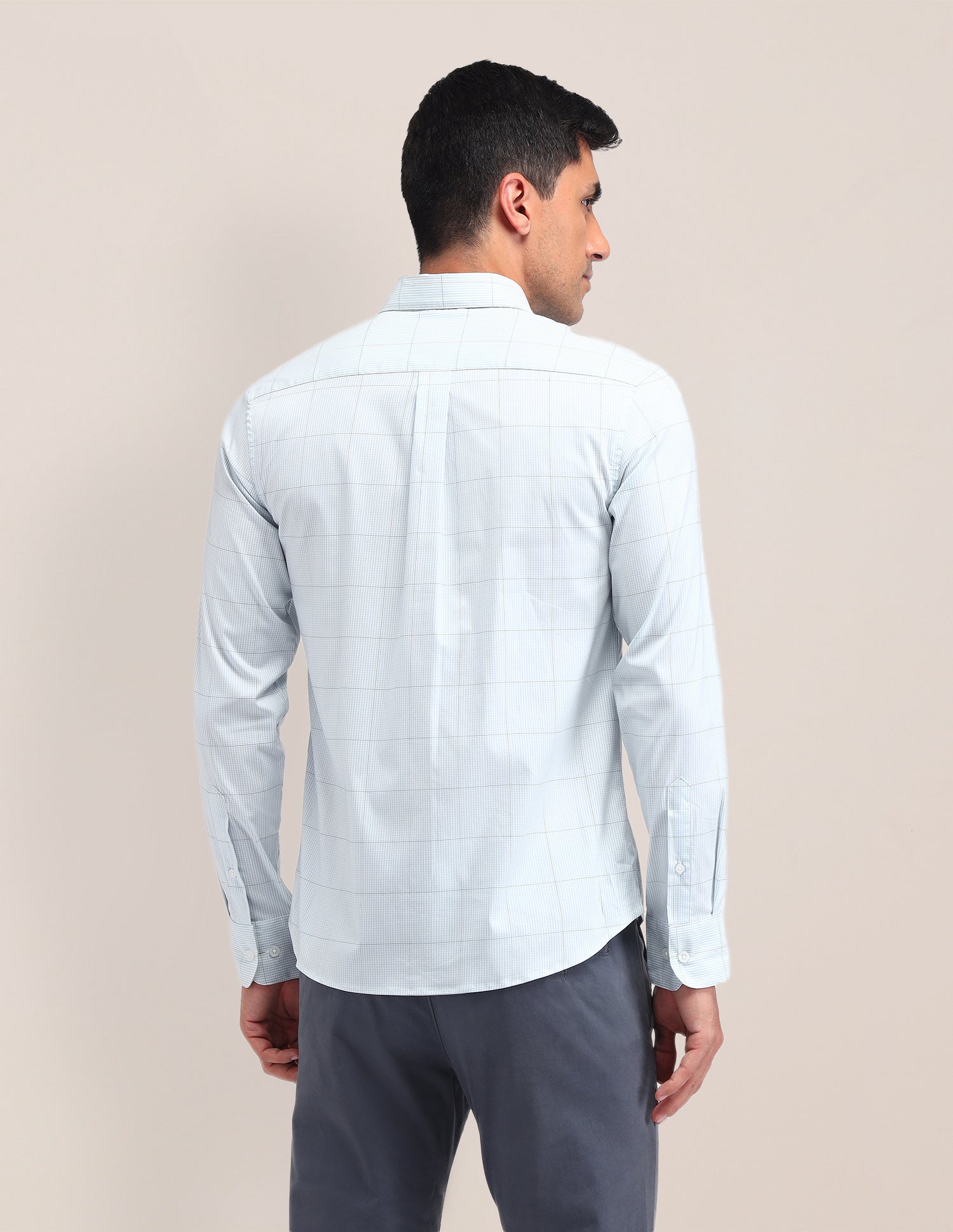 Micro Checked Twill Shirt Olive - U.S. Polo Assn. India | Large