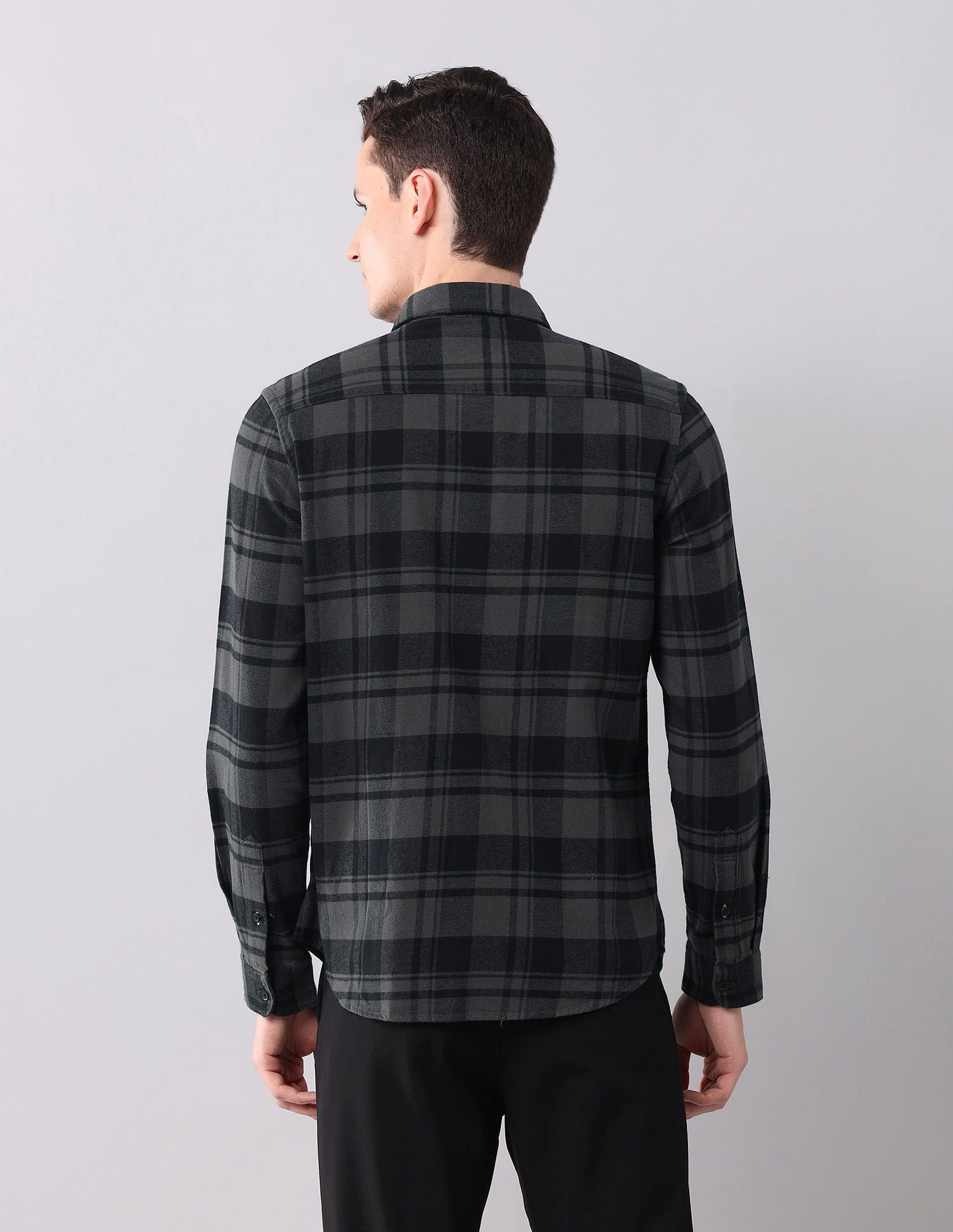 Tartan Checked Pure Cotton Shirt Grey - U.S. POLO ASSN. | Large