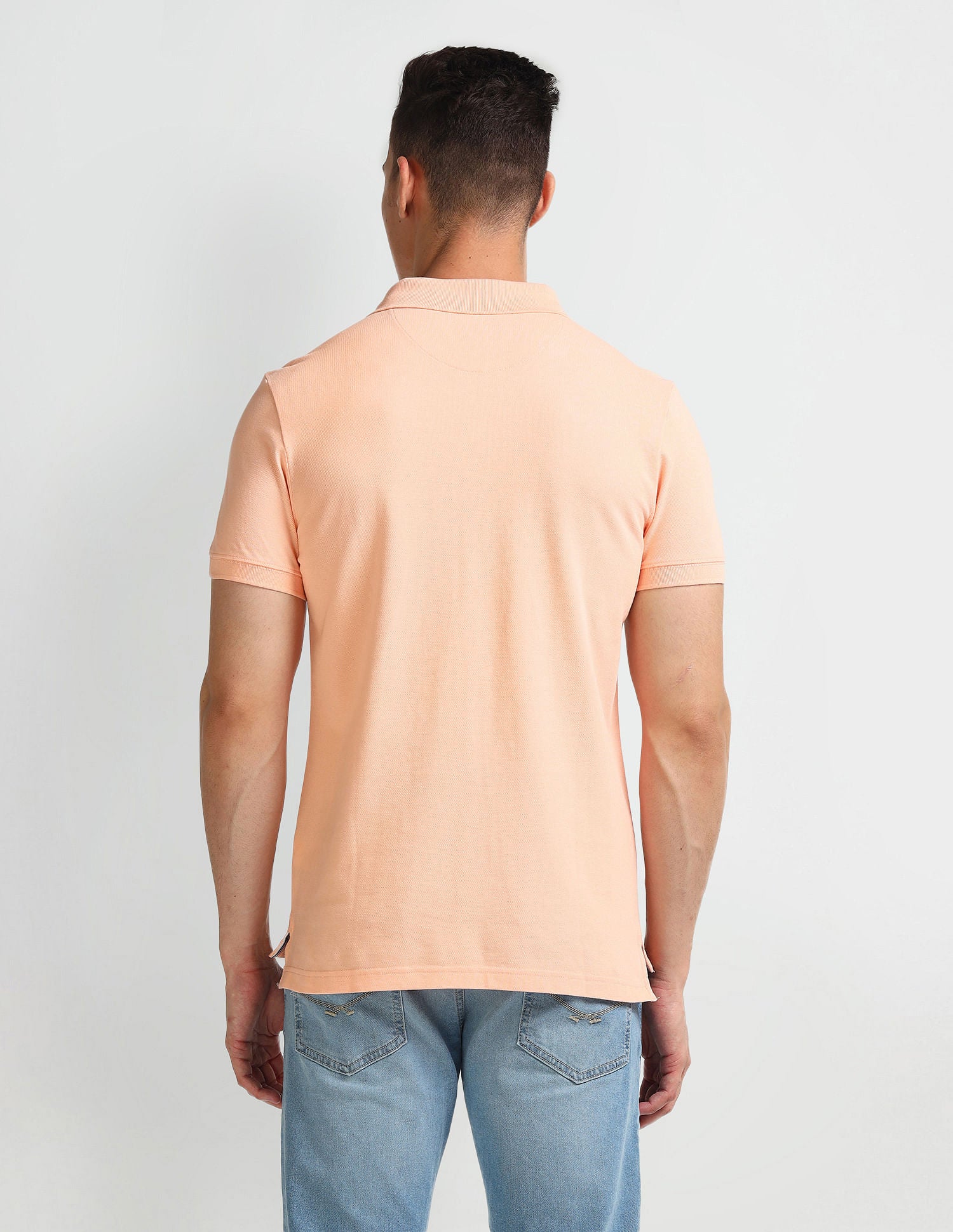 Solid Muscle Fit Polo Shirt Peach - U.S. Polo Assn. India | Large