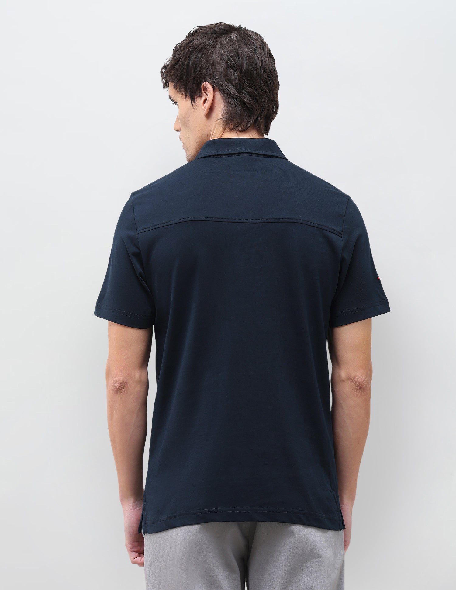 Solid Slim Fit Polo Shirt Navy - U.S. Polo Assn. India | Large