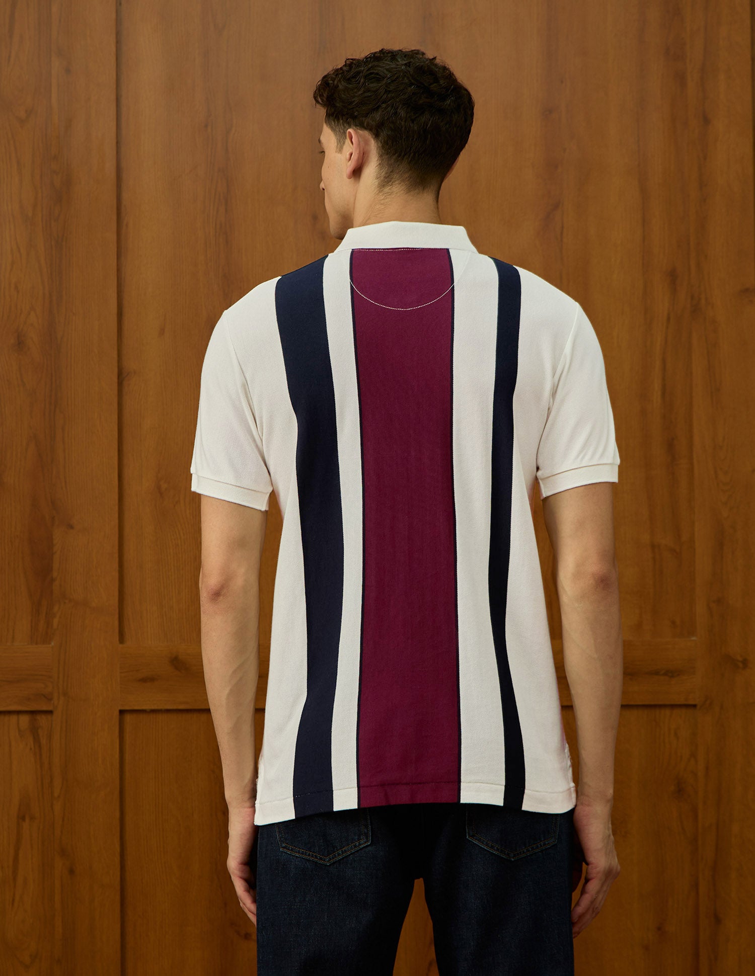 Colorblocked Varsity Theatre Polo Shirt Off White - U.S. POLO ASSN. | Large