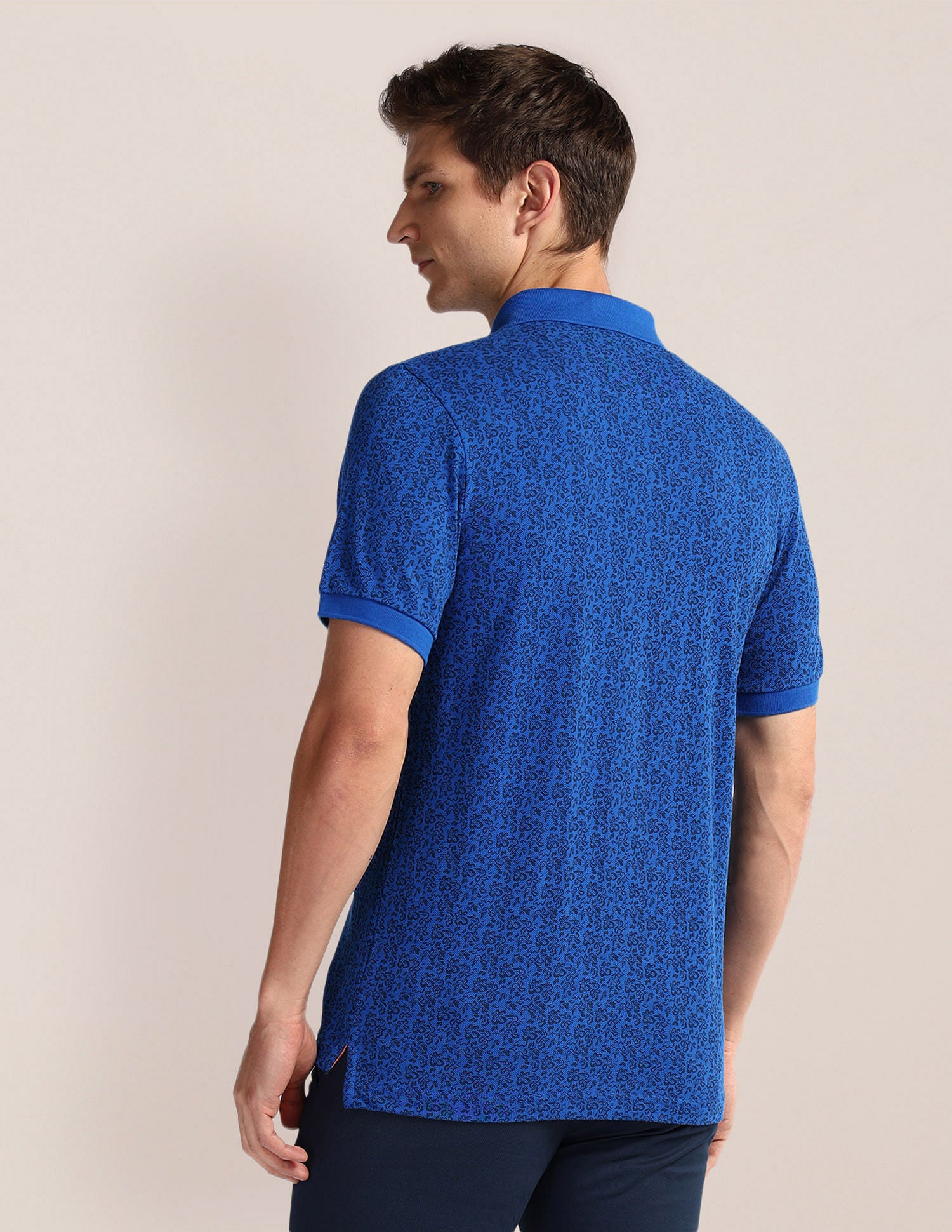 Floral Print Slim Fit Polo Shirt Blue - U.S. POLO ASSN. | Large