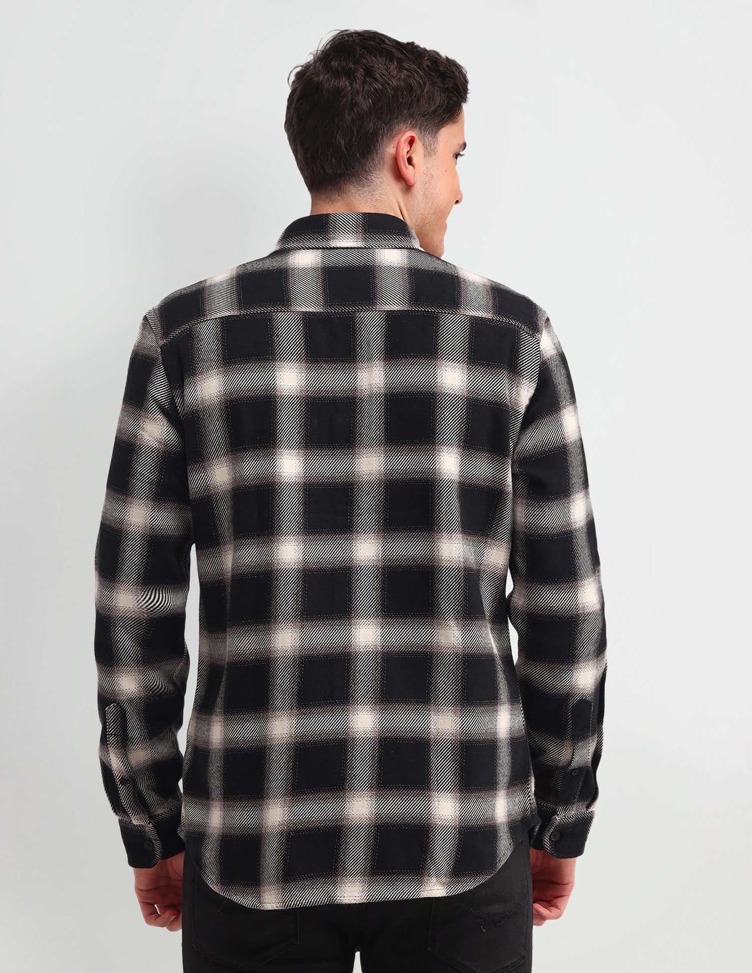 Dupplin Checked Slim Fit Shirt Black - U.S. Polo Assn. India | Large