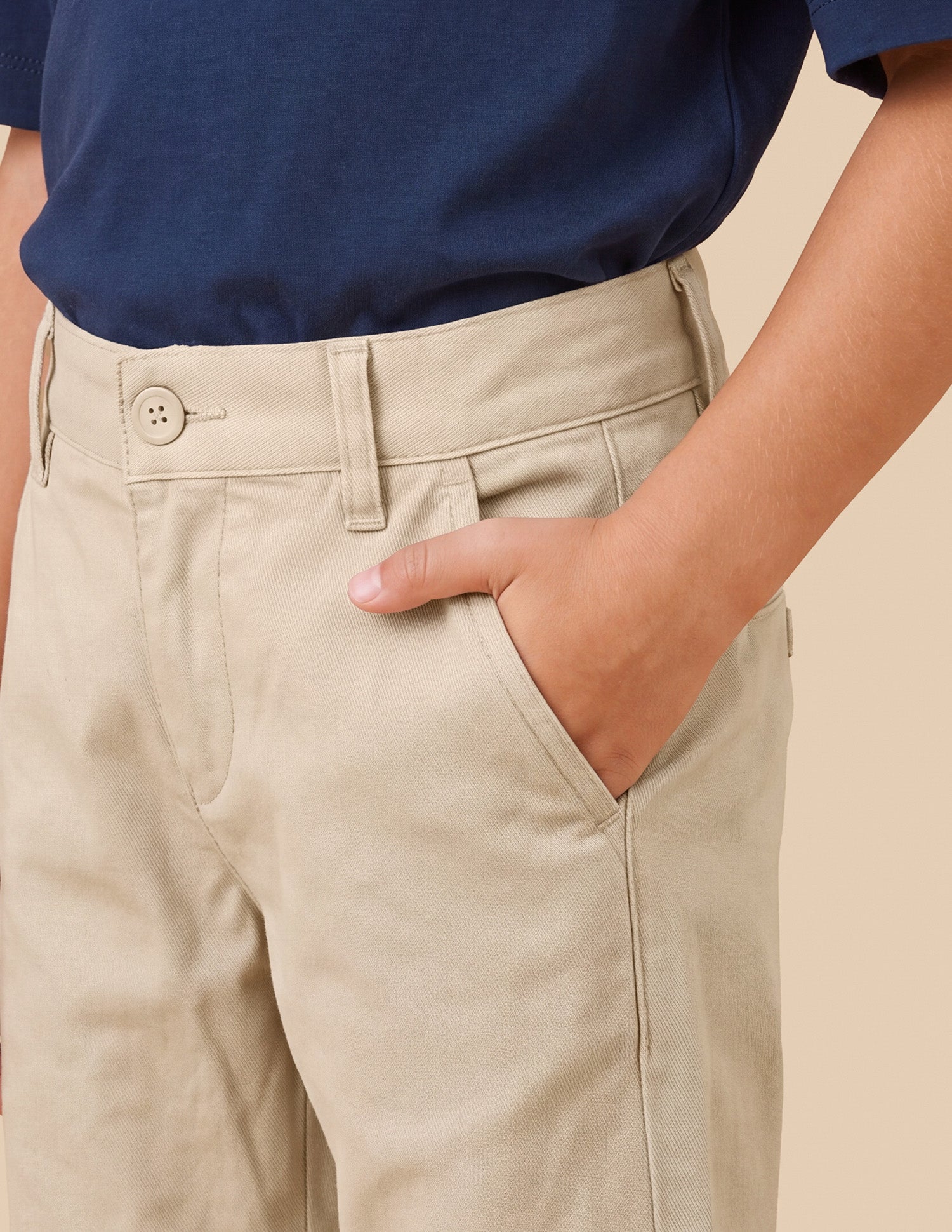 Dobby Regular Fit Trousers Beige - U.S. Polo Assn. India | Large