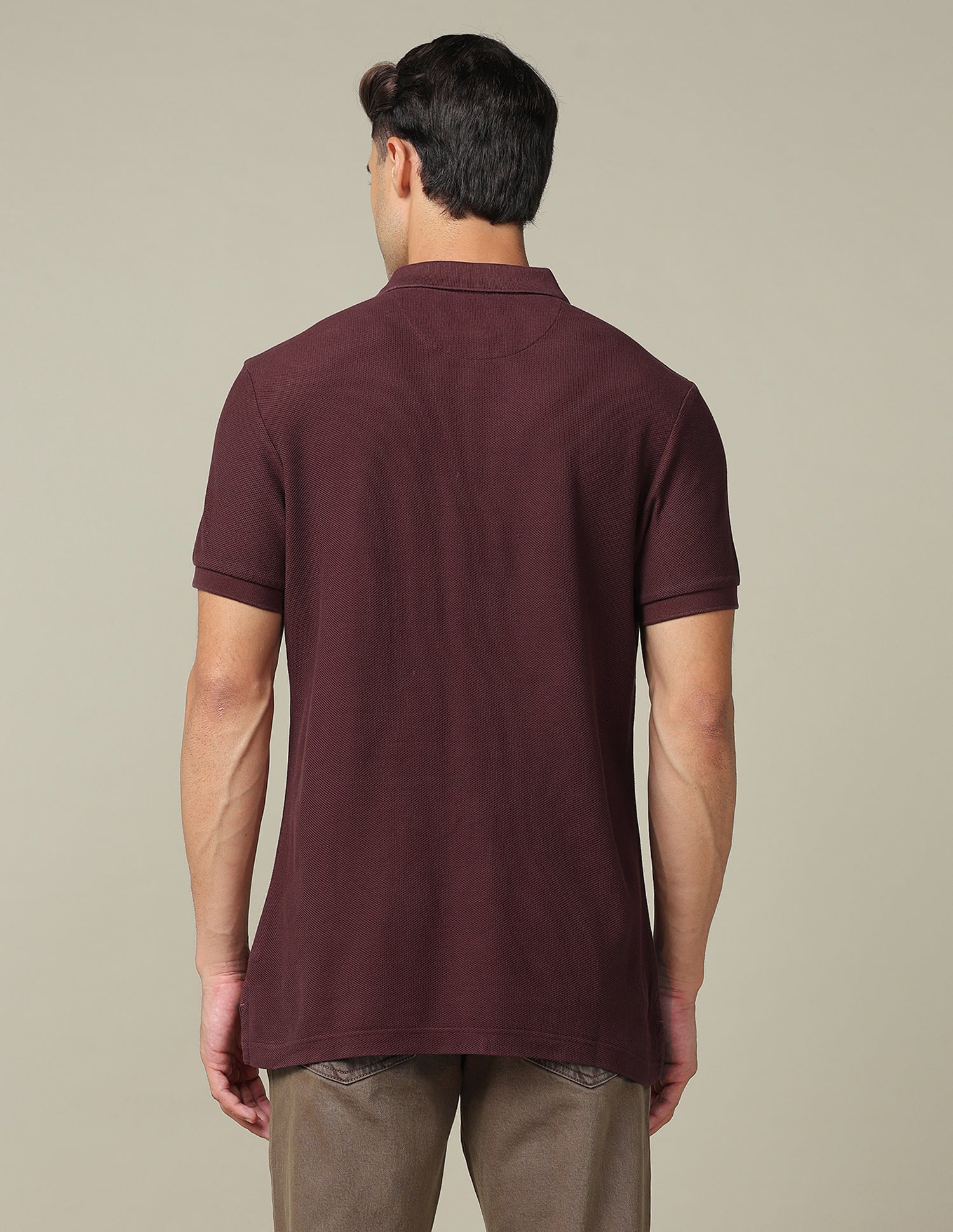 Pure Cotton Muscle Fit Polo Shirt Maroon - U.S. POLO ASSN. | Large