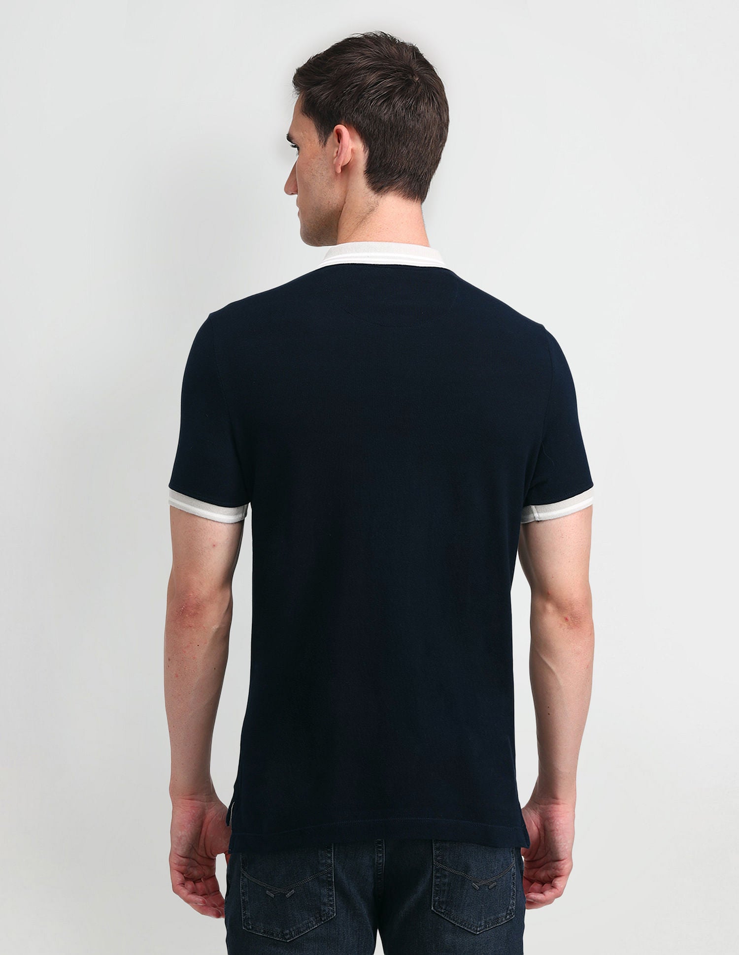 Muscle Fit Colour Block Polo Shirt Navy - U.S. POLO ASSN. | Large