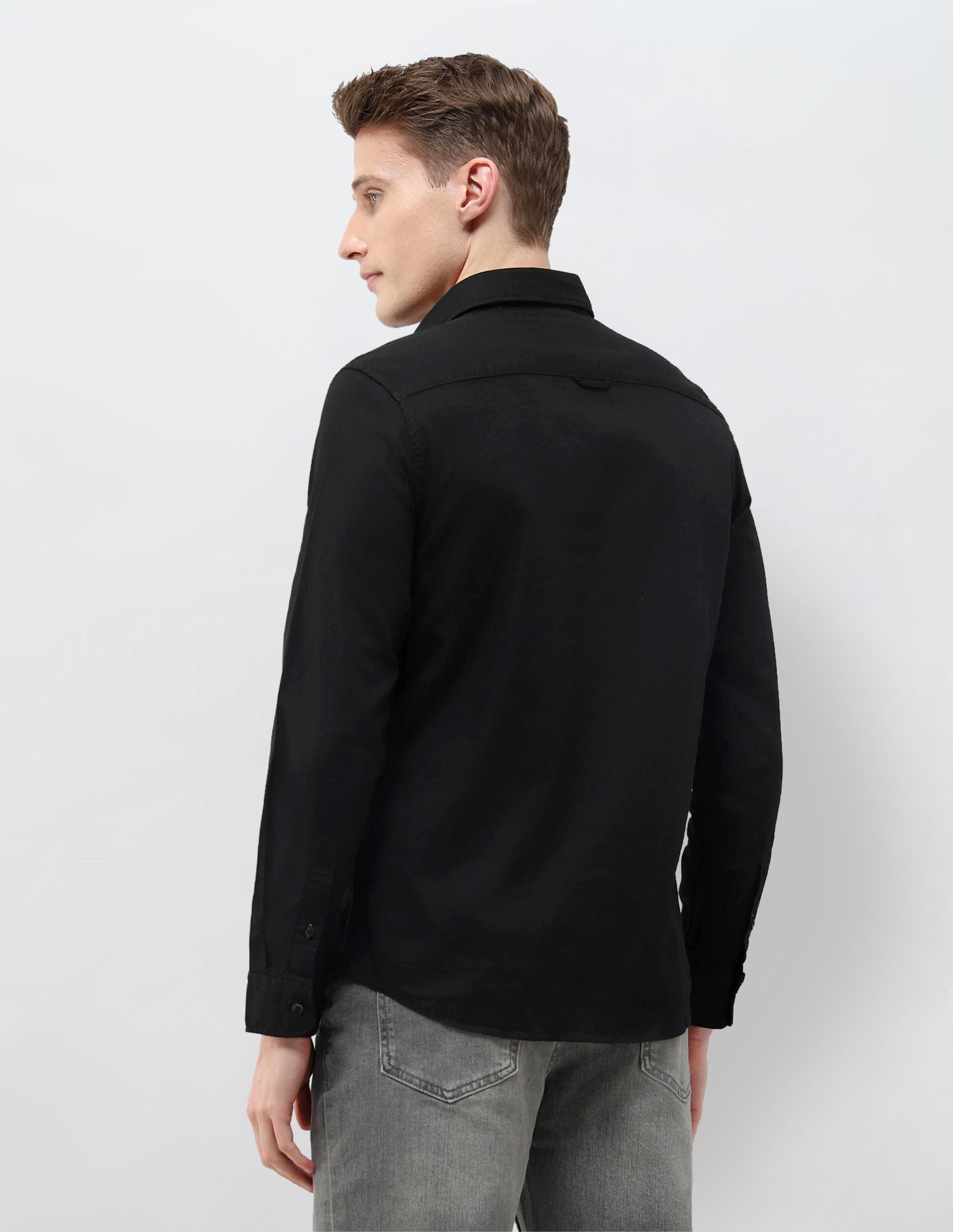 Solid Summer House Regular Fit Shirt Black - U.S. Polo Assn. India | Large