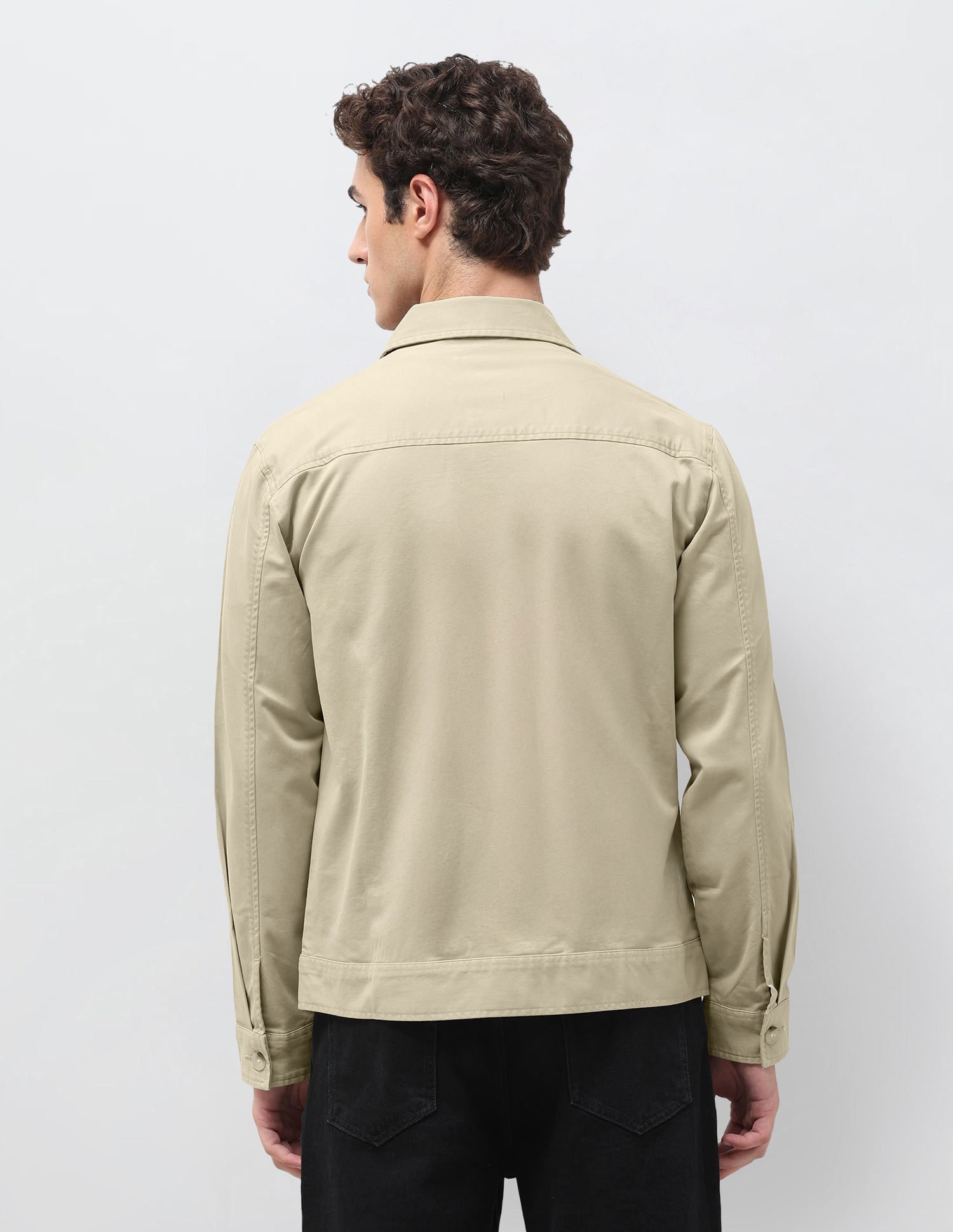 Solid Regular Fit Shacket Khaki - U.S. Polo Assn. India | Large