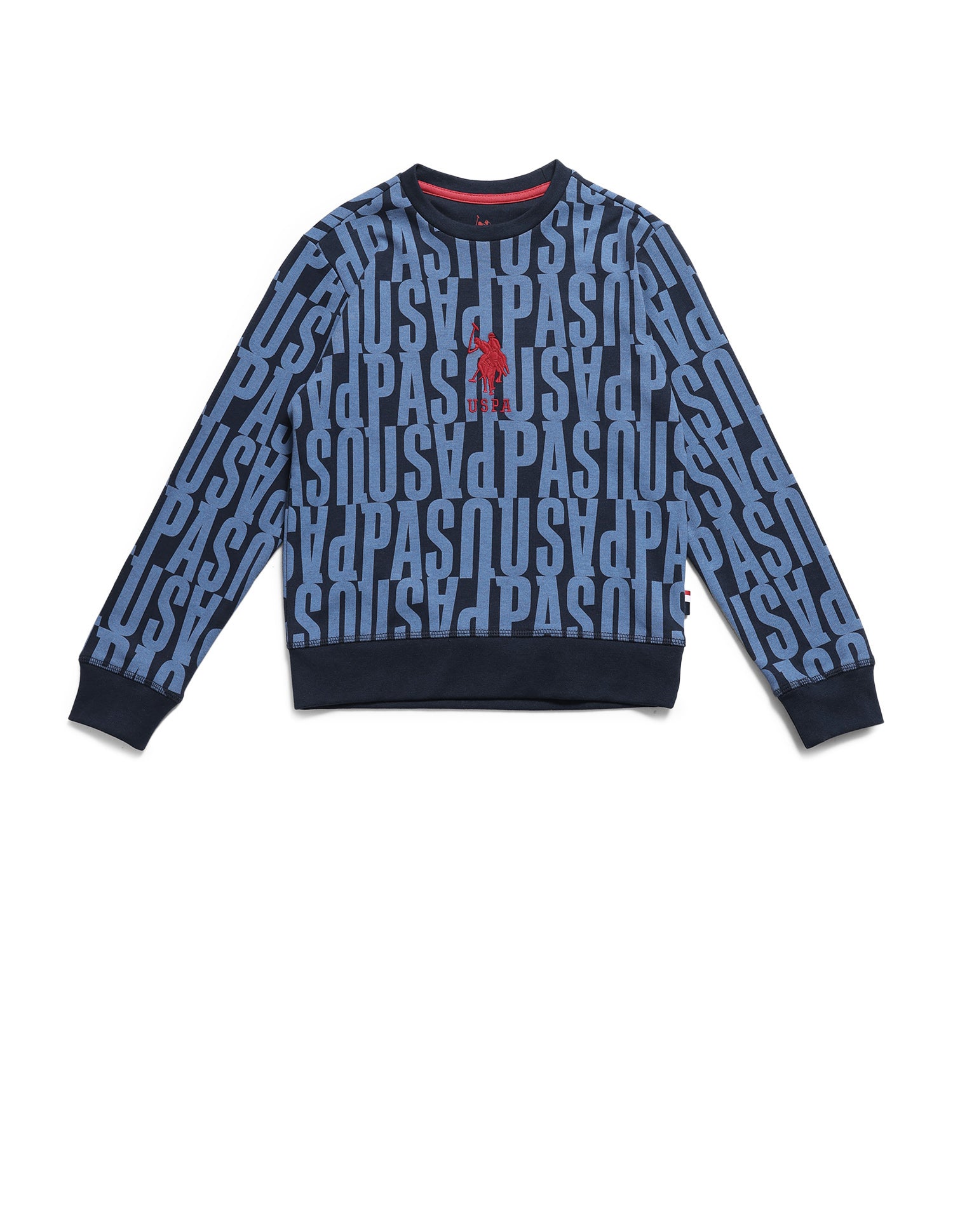 Boys Brand Printed Regular Fit Sweatshirt Navy - U.S. POLO ASSN. | Large