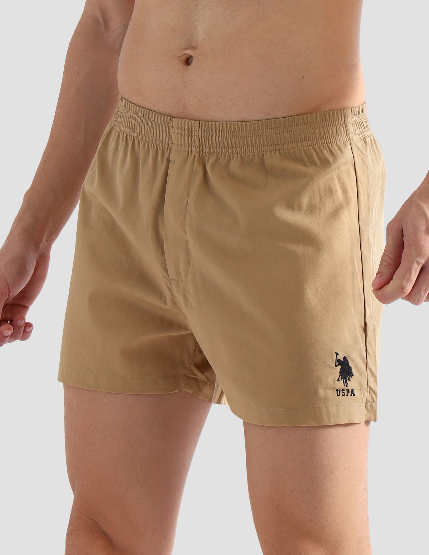 Comfort Regular Fit Solid OEX08 Boxers - Pack of 2 Colonial Blue and Iced Coffee - U.S. POLO ASSN. | Large