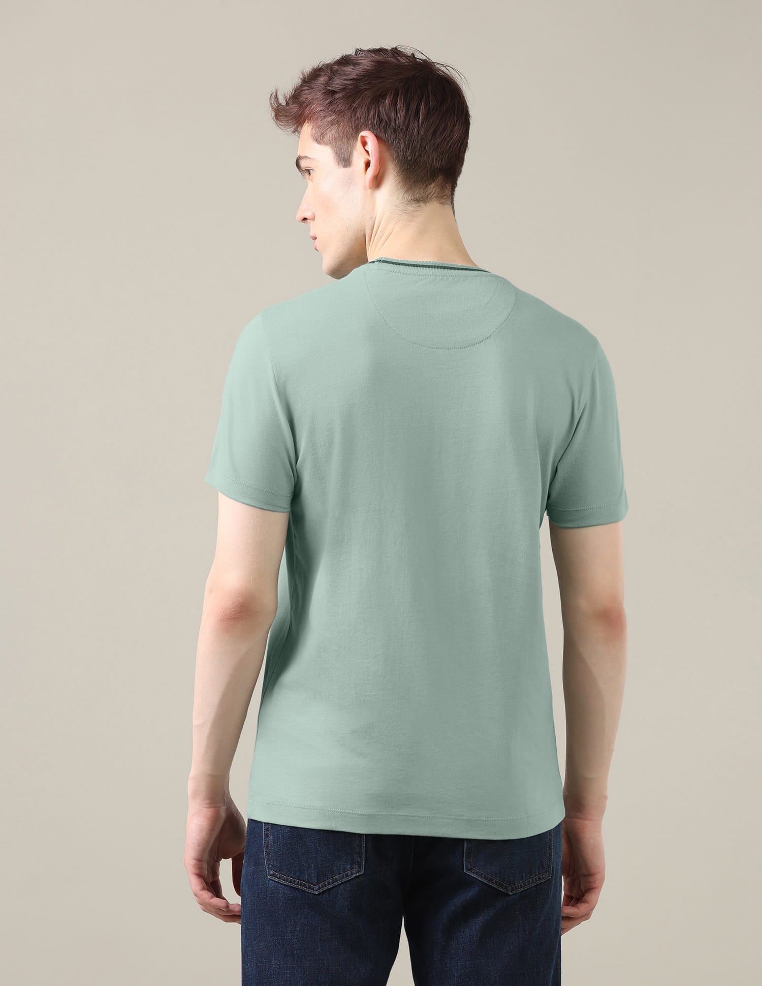 Solid Regular Fit T-Shirt Green - U.S. Polo Assn. India | Large