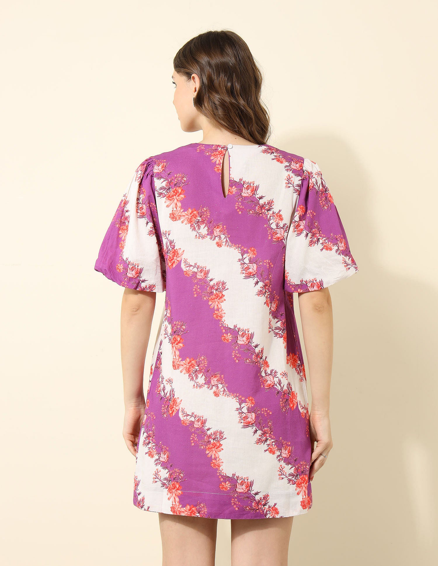 Puff Sleeve Floral Printed Dress Multi-colour - U.S. POLO ASSN. | Large