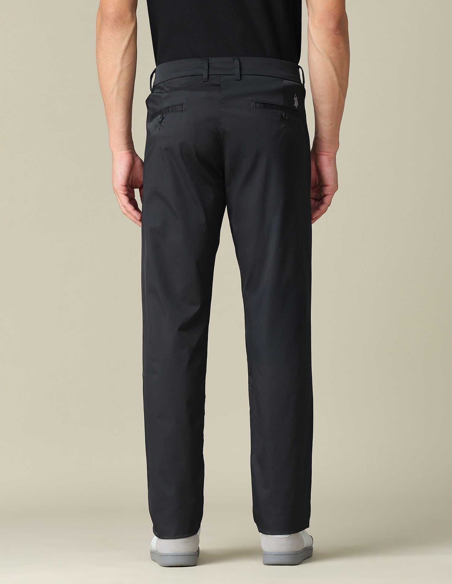 Solid Denver Slim Fit Trousers Black - U.S. POLO ASSN. | Large