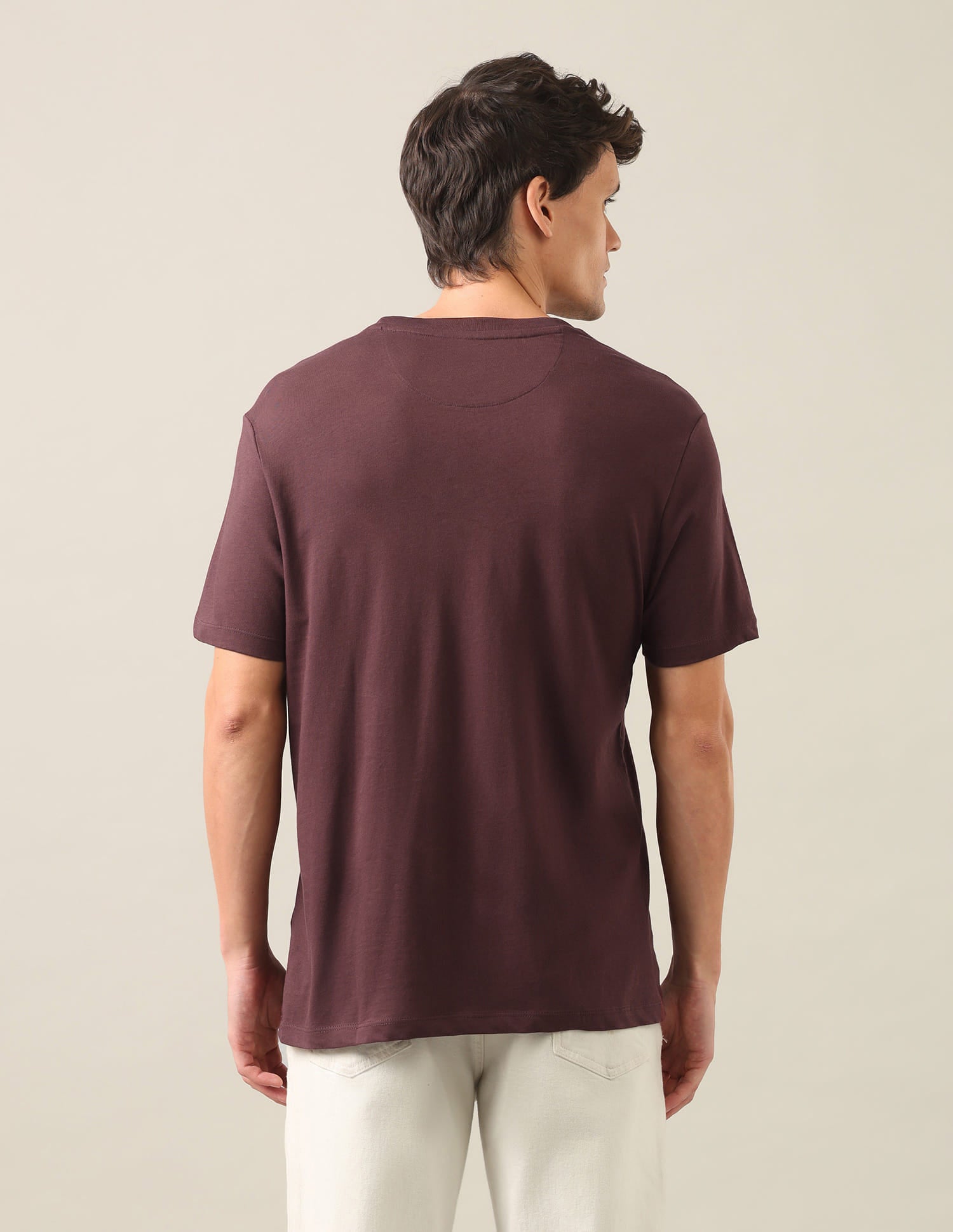 Typographic Brand Printed Regular Fit T-Shirt Maroon - U.S. Polo Assn. India | Large