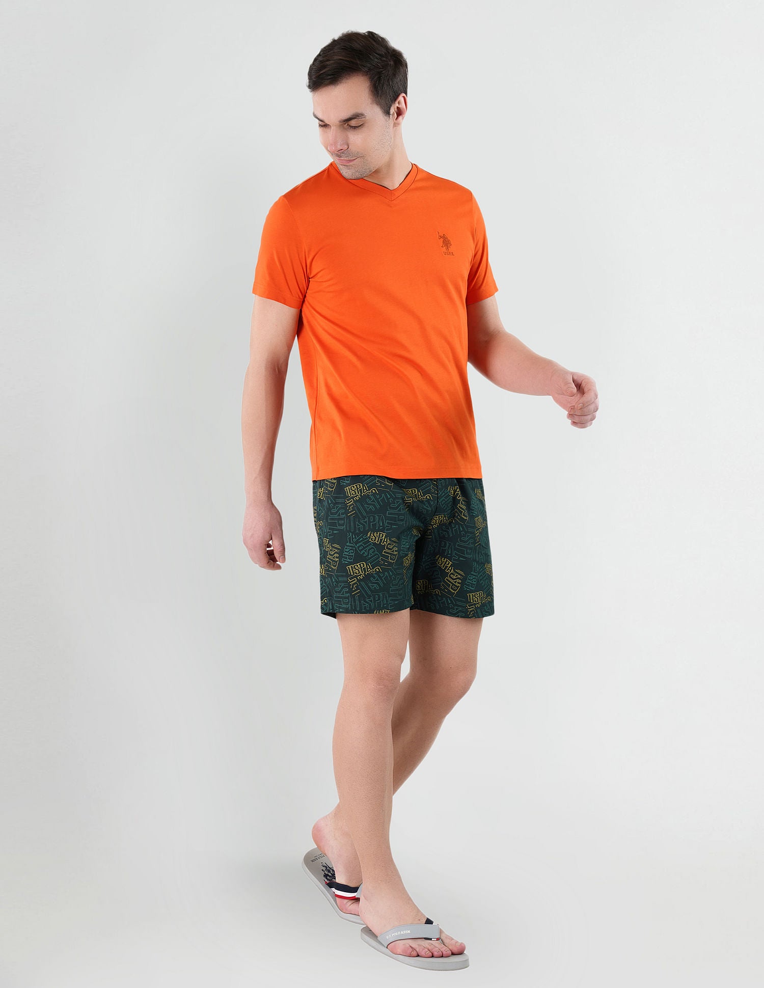 Dual Pocket All Over Print EX002 Boxers - Pack Of 1 Green - U.S. POLO ASSN. | Large