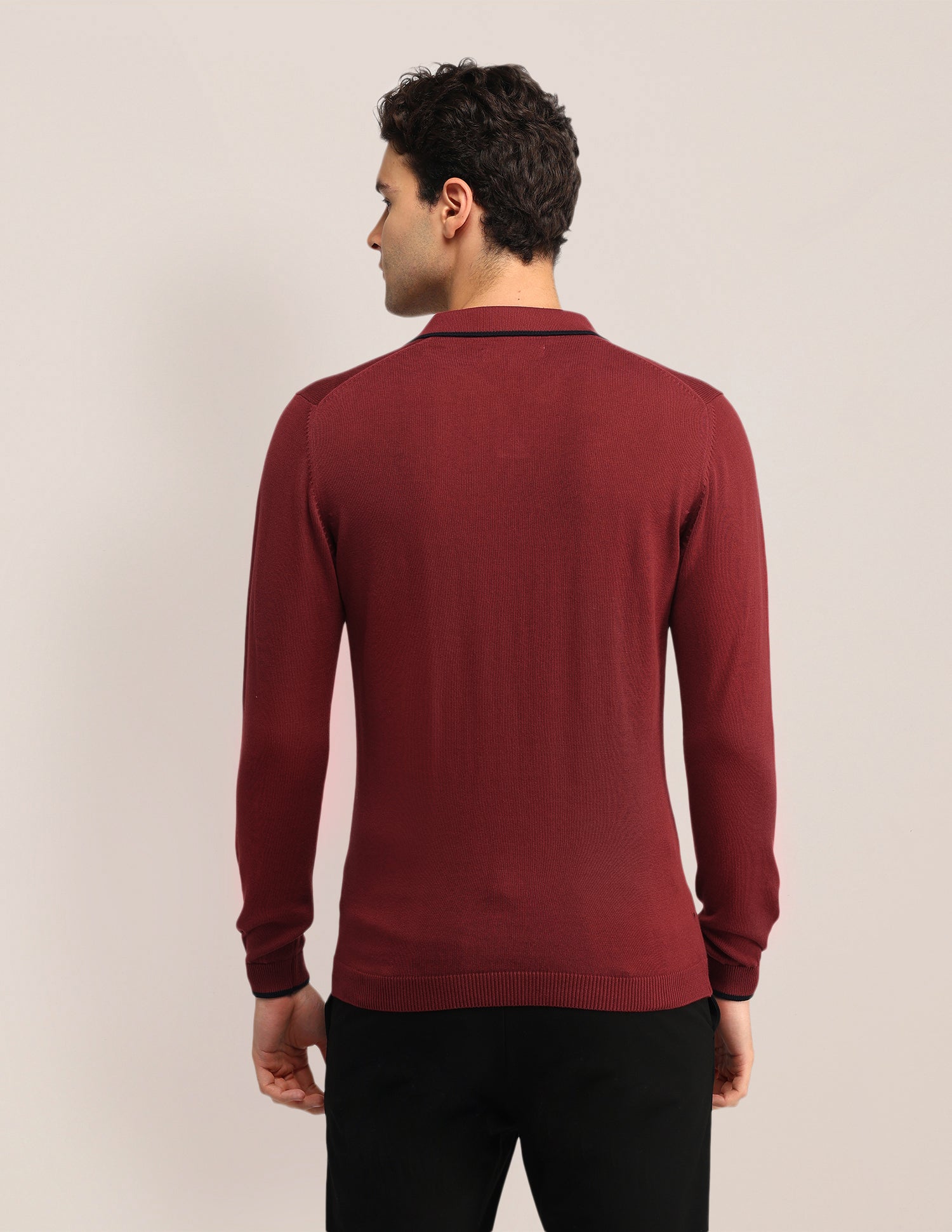 Solid Regular Fit Sweater Red - U.S. Polo Assn. India | Large