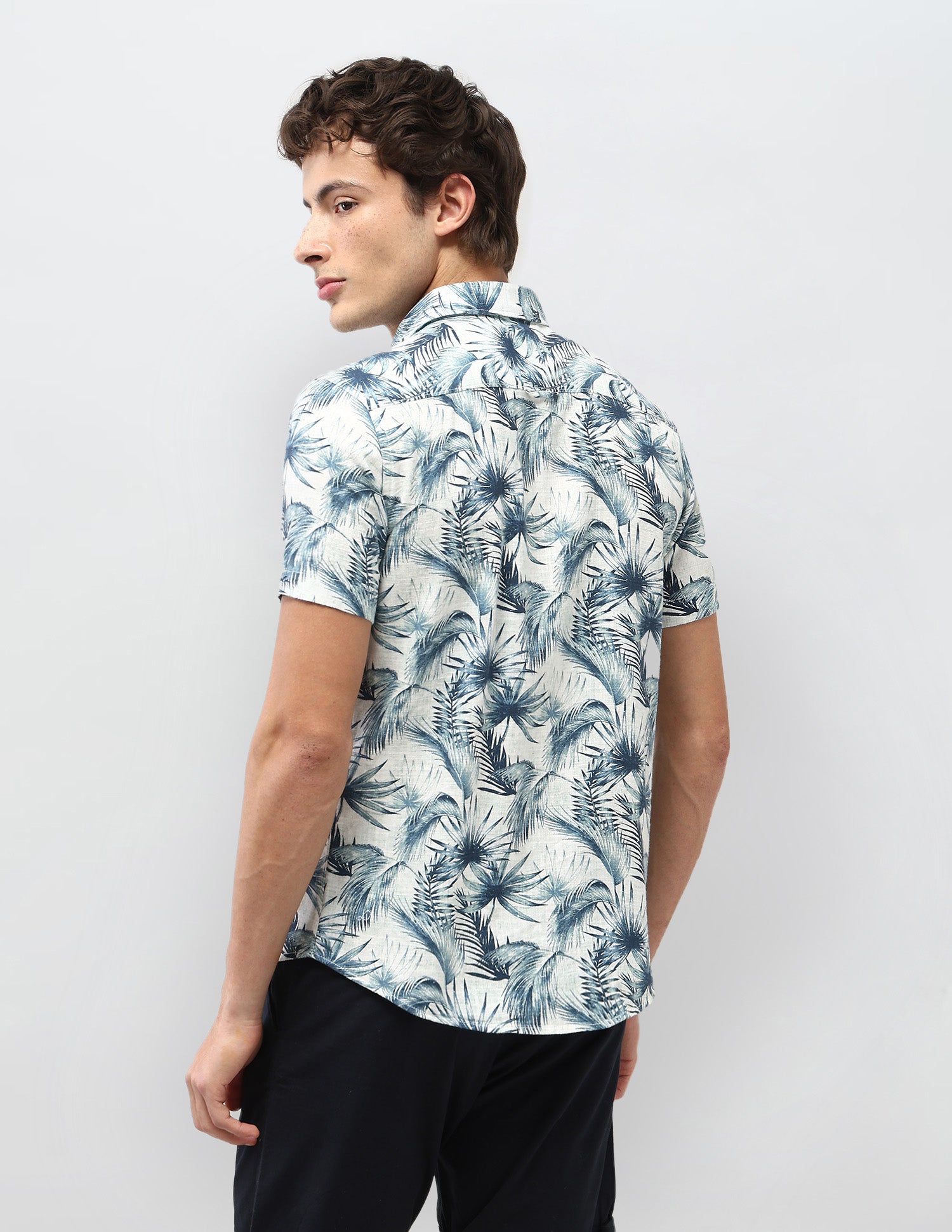 Motel On The Coast Tropical Printed Shirt Teal - U.S. Polo Assn. India | Large