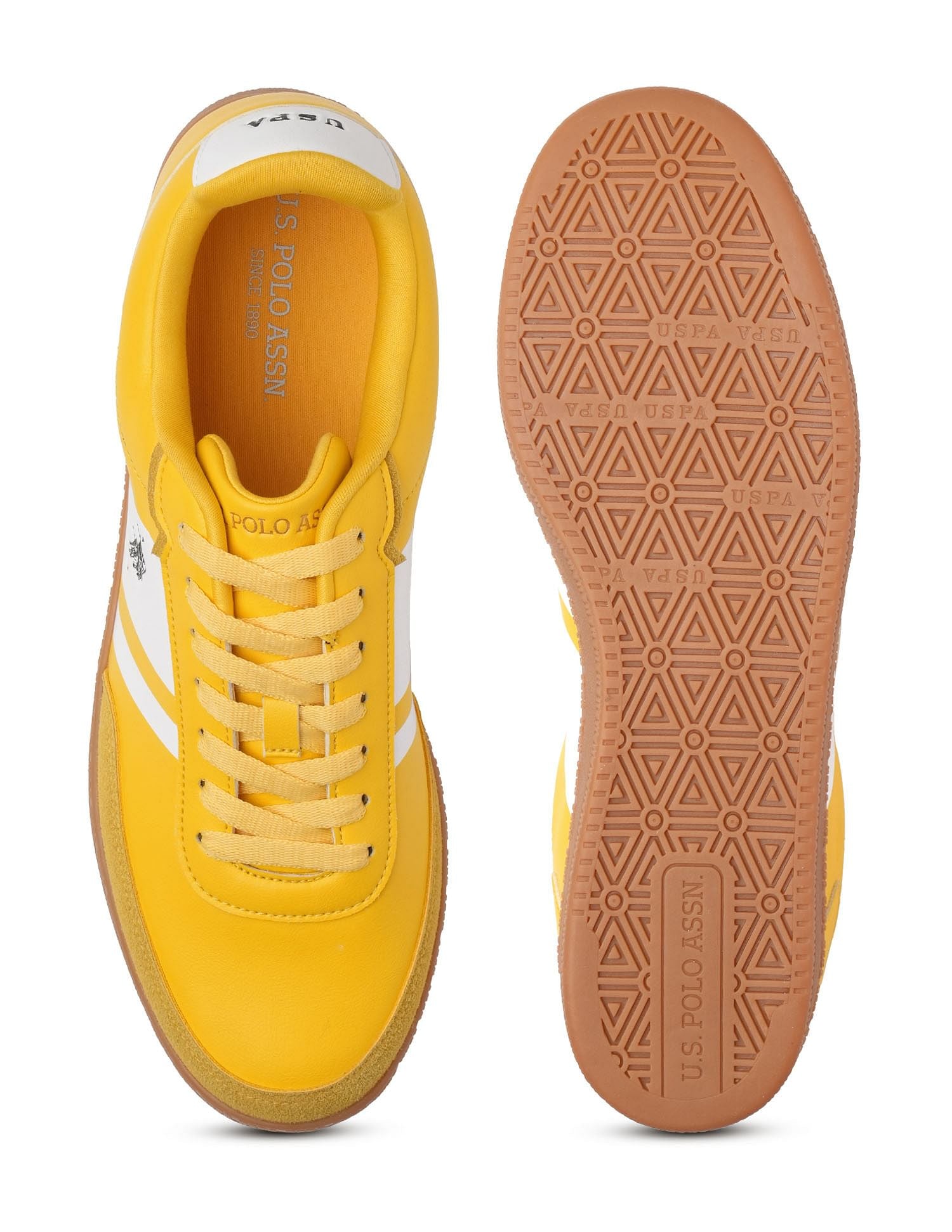 Men Hilton Colourblocked Sneakers Yellow - U.S. Polo Assn. India | Large