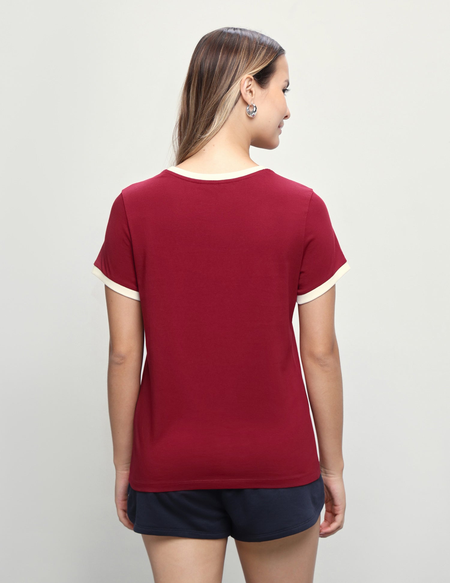 Brand Embroidered Regular Fit T-Shirt Dark Red - U.S. Polo Assn. India | Large