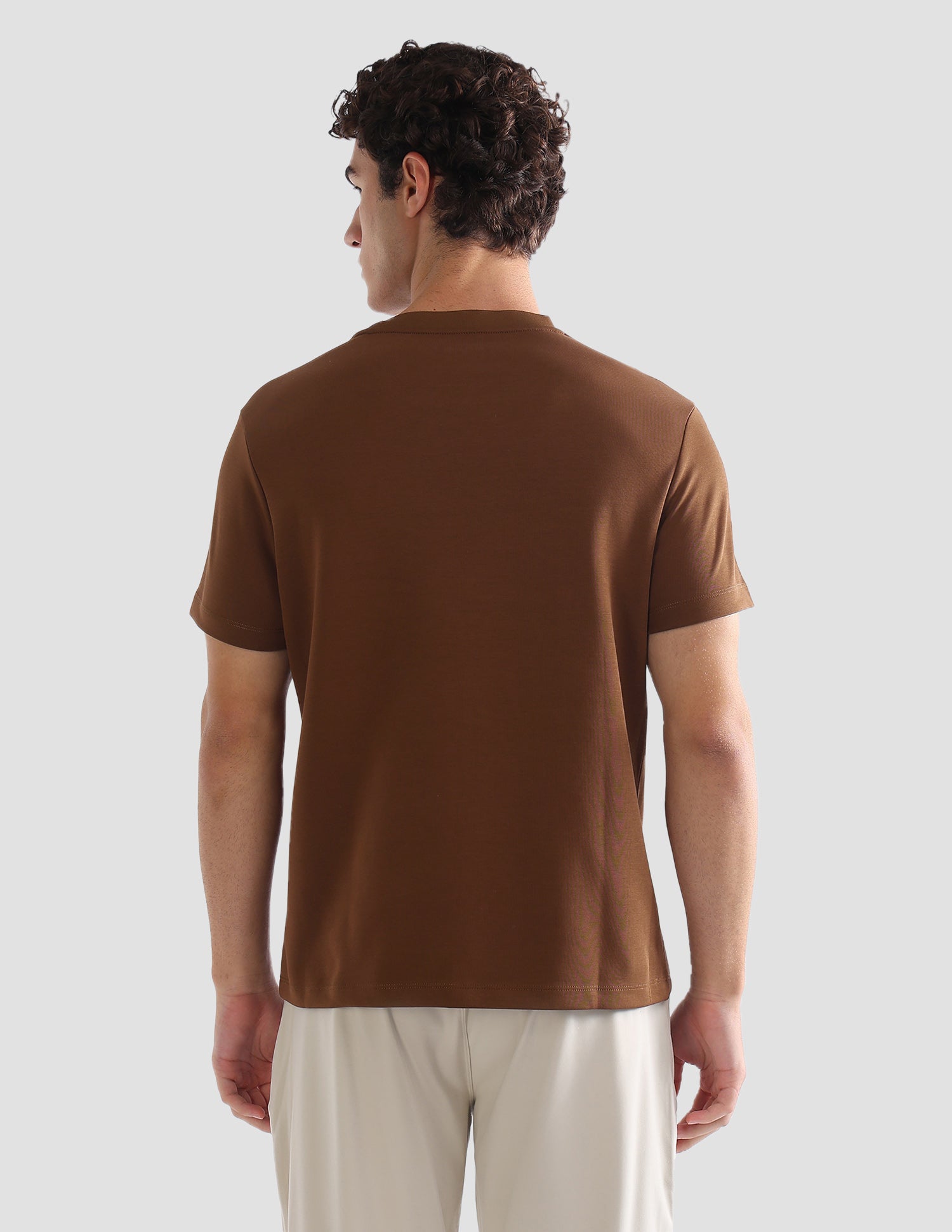 Brand Printed Slim Fit Active T-Shirt Khaki - U.S. Polo Assn. India | Large