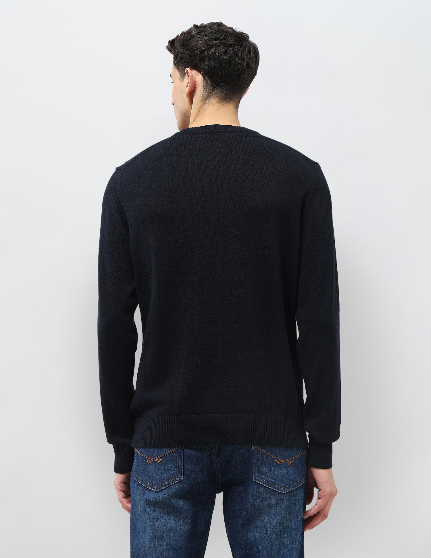 Graphic Patterned Knit Regular Fit Sweater Navy - U.S. POLO ASSN. | Large