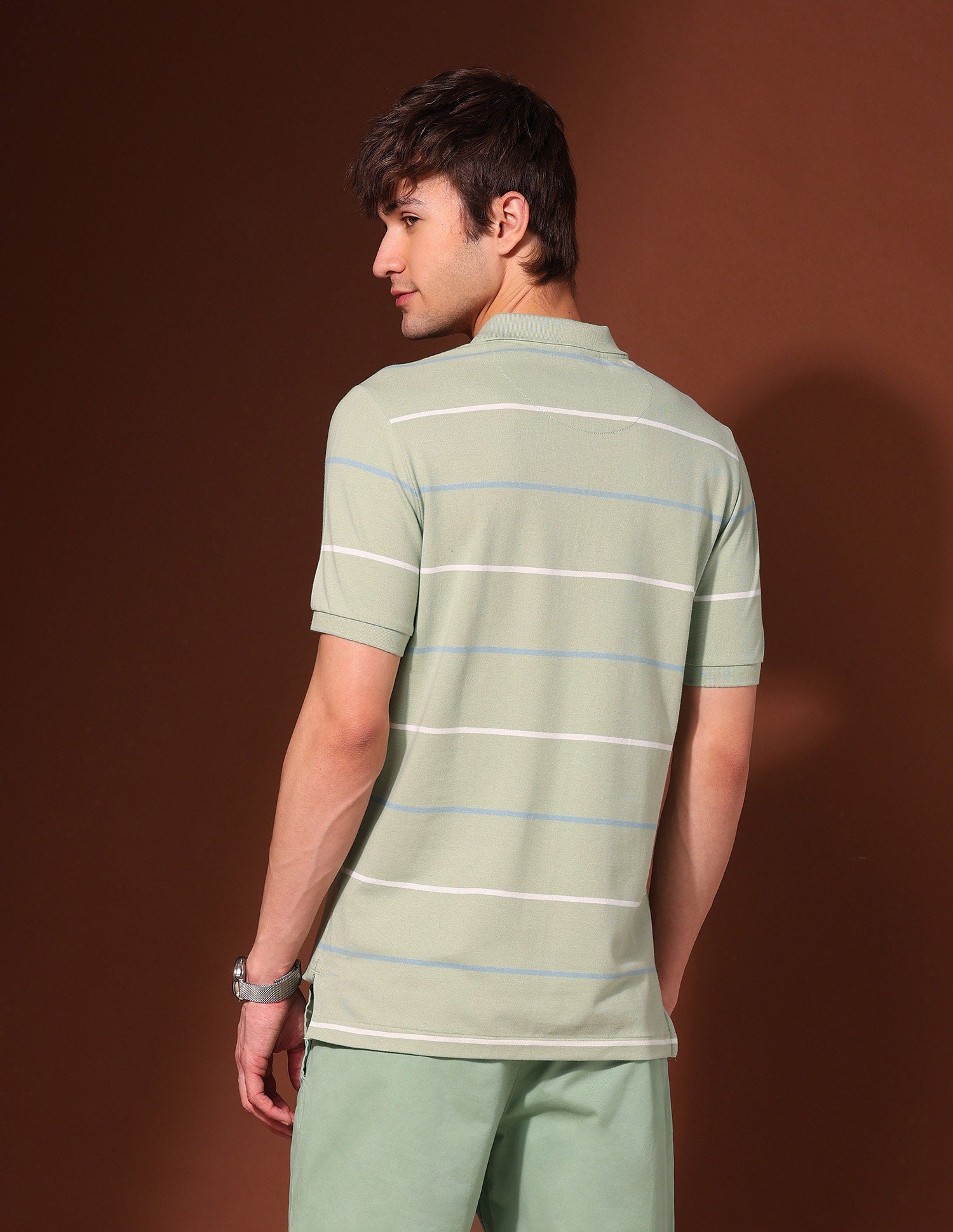 Horizontal Striped Working Holiday Polo Shirt Green - U.S. Polo Assn. India | Large