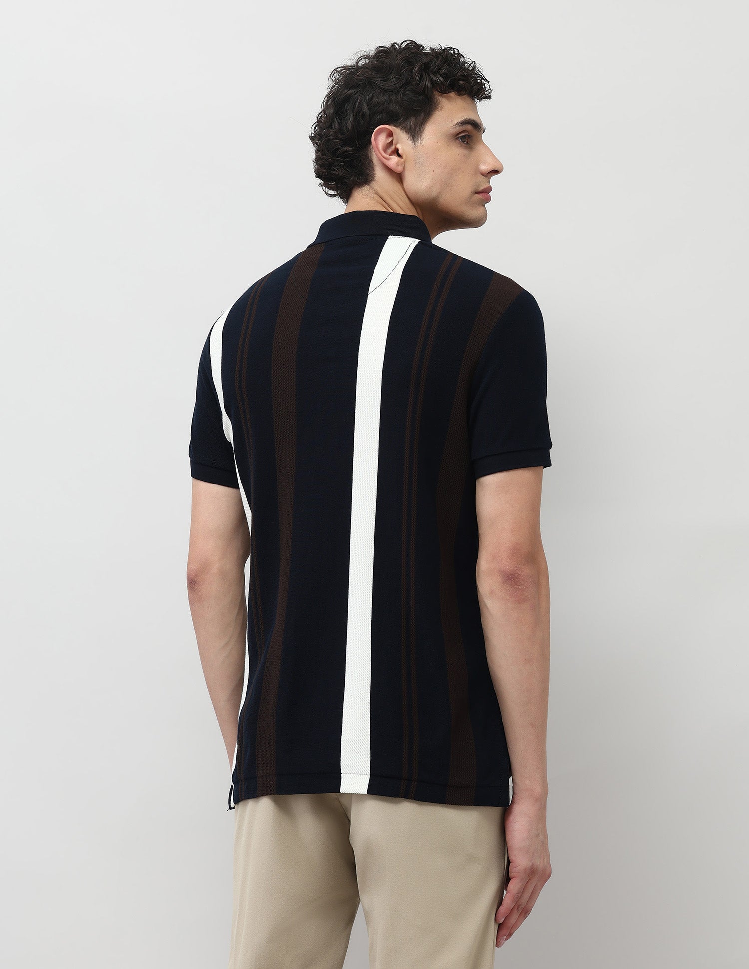 Vertical Striped Regular Fit Polo Shirt Navy - U.S. Polo Assn. India | Large