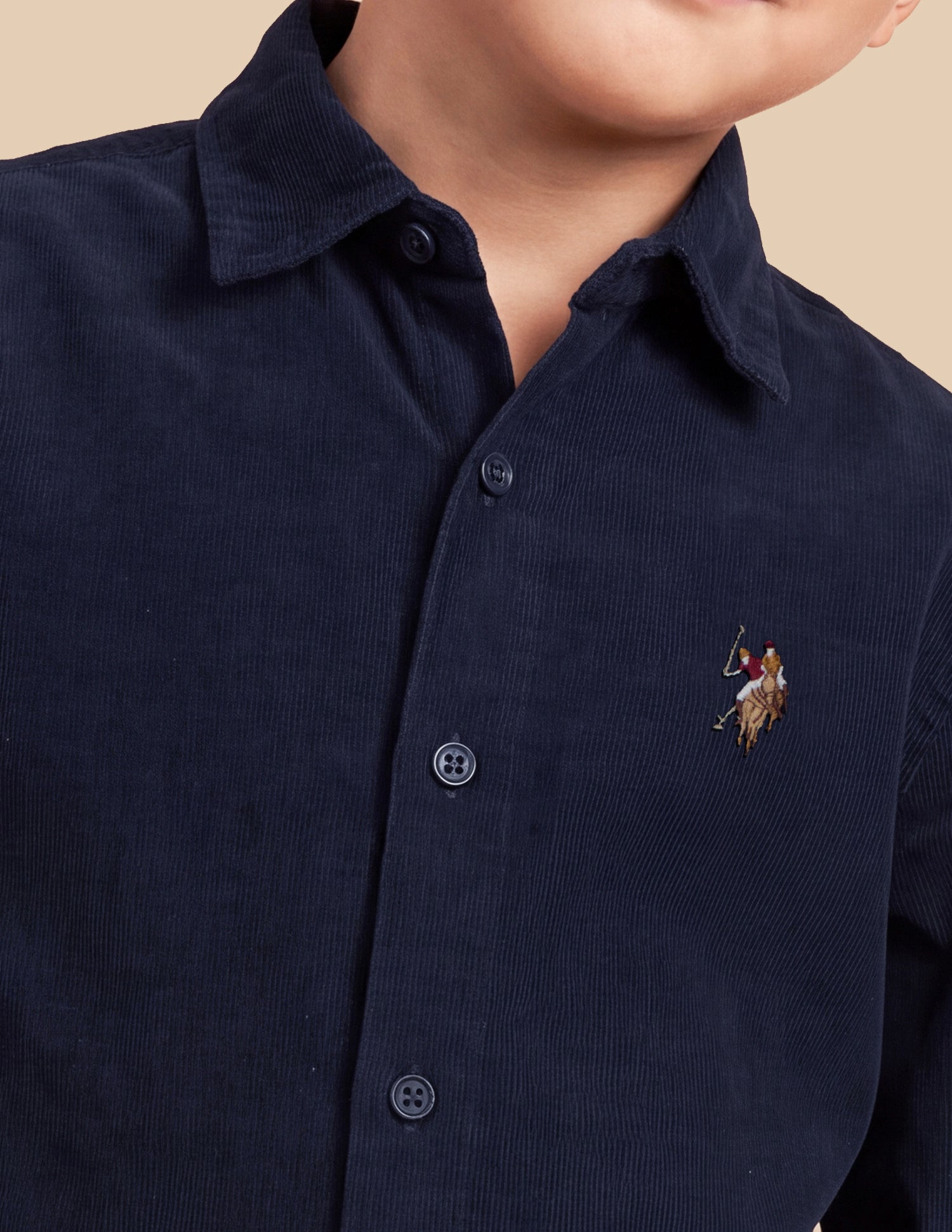 Corduroy Regular Fit Shirt Navy - U.S. Polo Assn. India | Large