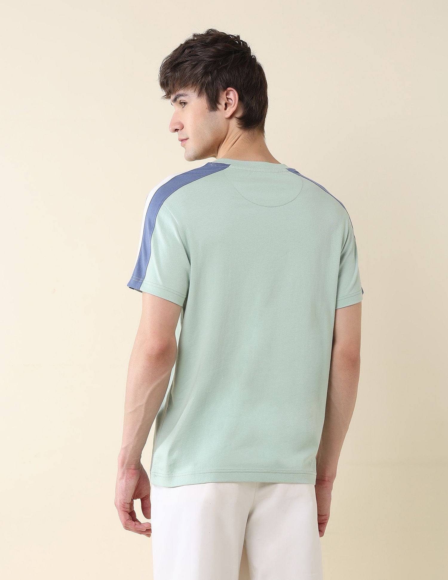 Contrast Tapped Slim Fit T-Shirt Light Green - U.S. POLO ASSN. | Large