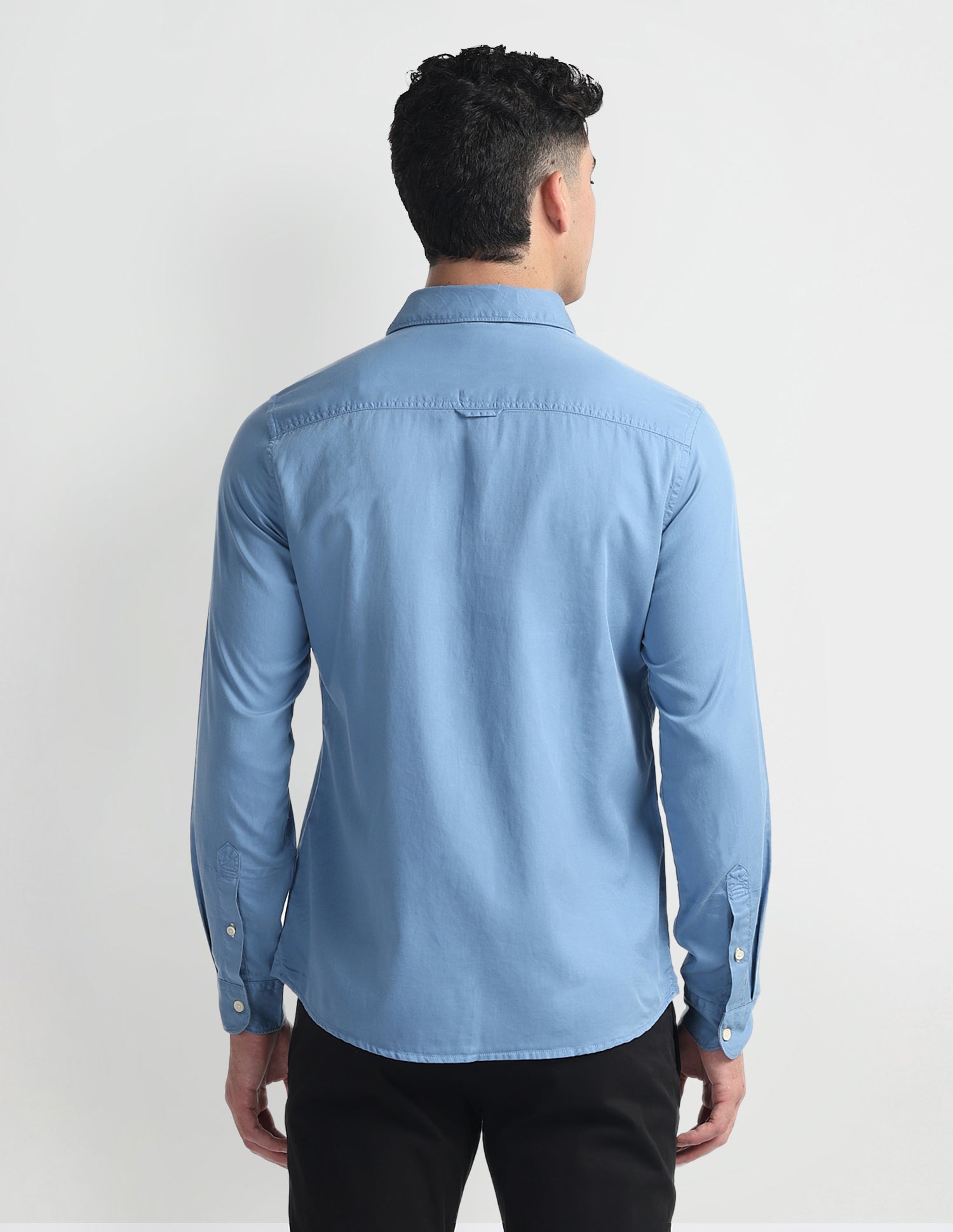 Slim Fit Chambray Shirt Blue - U.S. Polo Assn. India | Large
