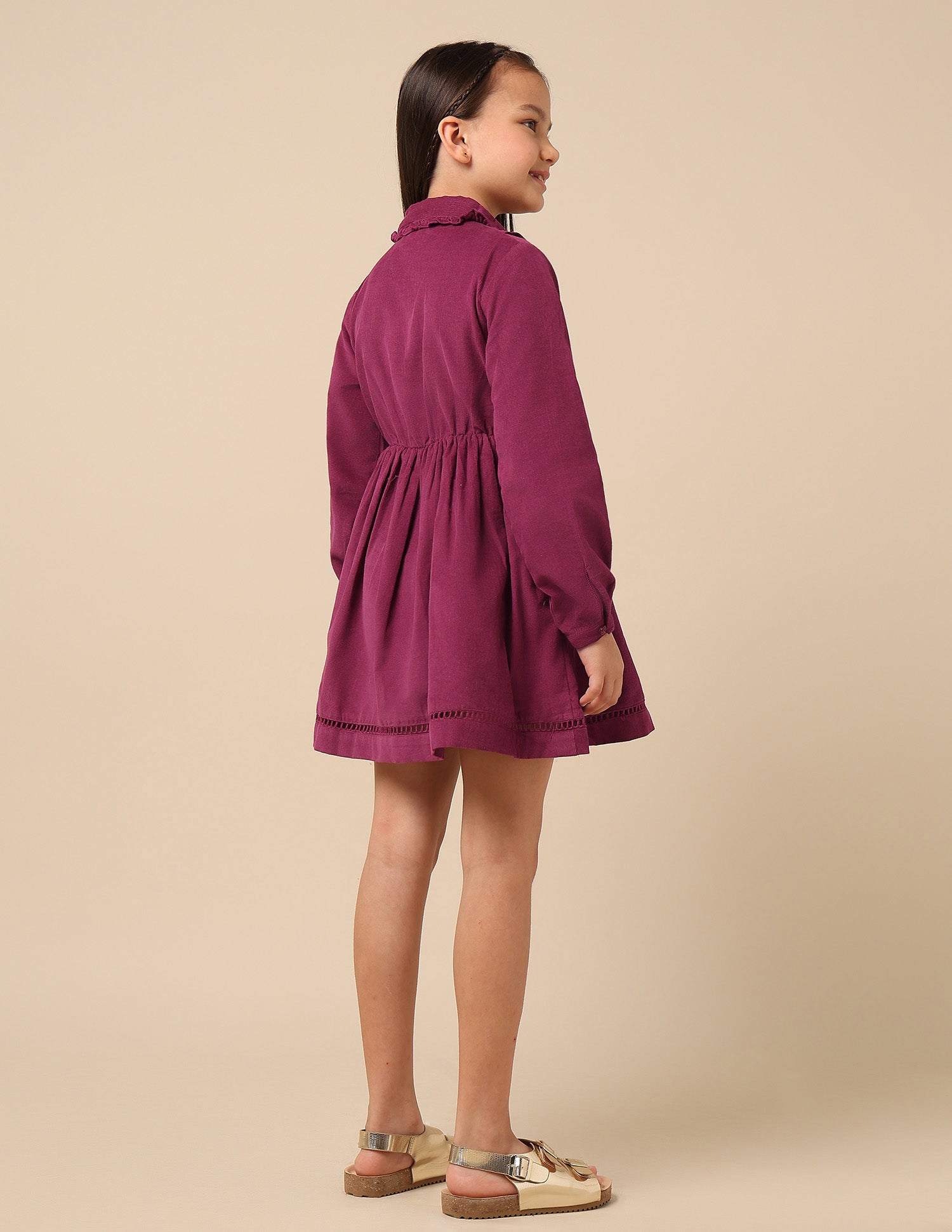 Girls Solid Shirt Dress Dark Pink - U.S. POLO ASSN. | Large