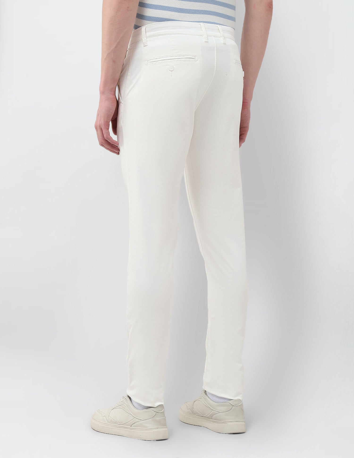 Austin Slim Fit Satin Trousers White - U.S. Polo Assn. India | Large