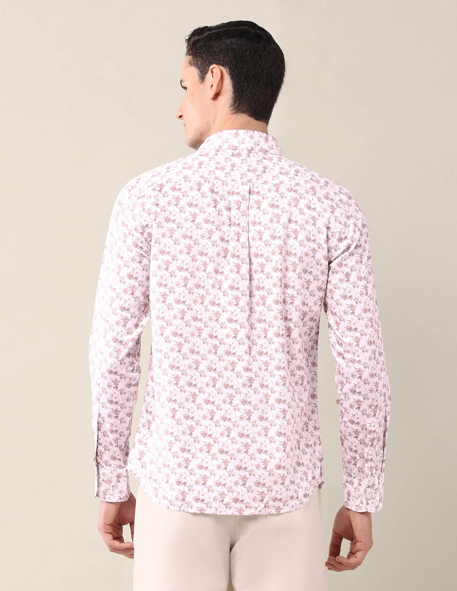 Floral Printed Tailored Fit Shirt Peach - U.S. POLO ASSN. | Large