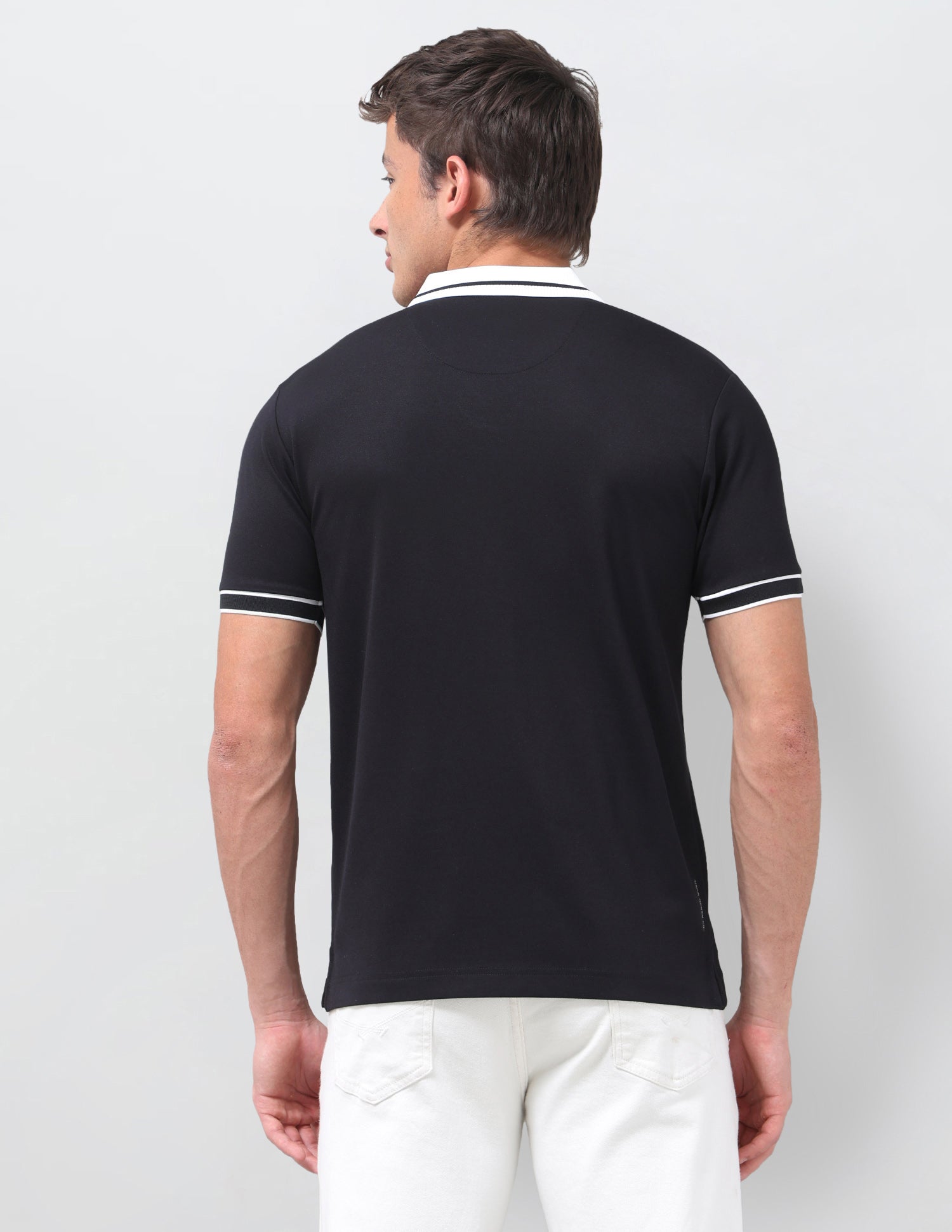 Solid Slim Fit Polo Shirt Black - U.S. Polo Assn. India | Large