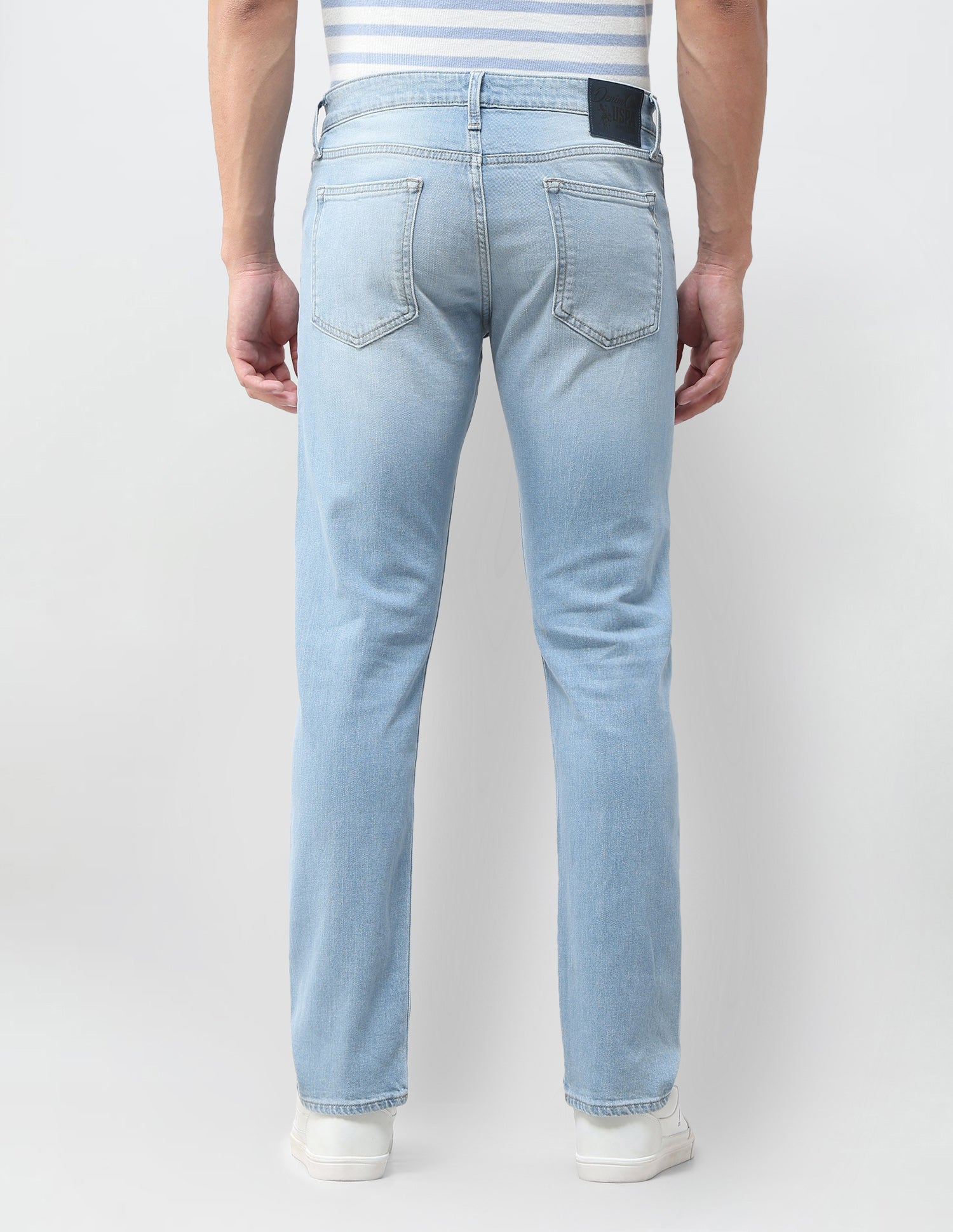 Brandon Slim Tapered Fit Blue Jeans Mid Blue - U.S. Polo Assn. India | Large