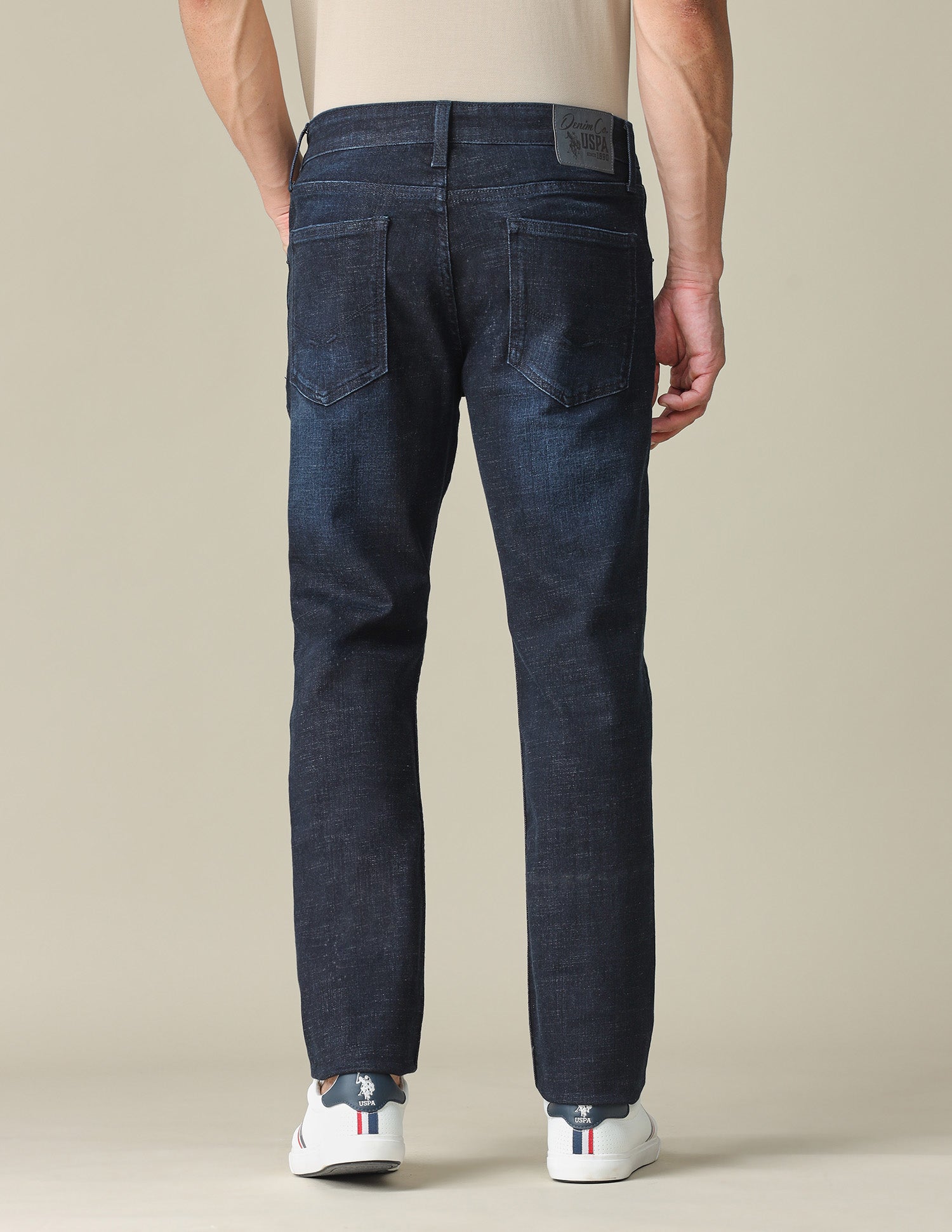 Brandon Slim Tapered Fit Mid Rise Jeans Dark Indigo - U.S. POLO ASSN. | Large