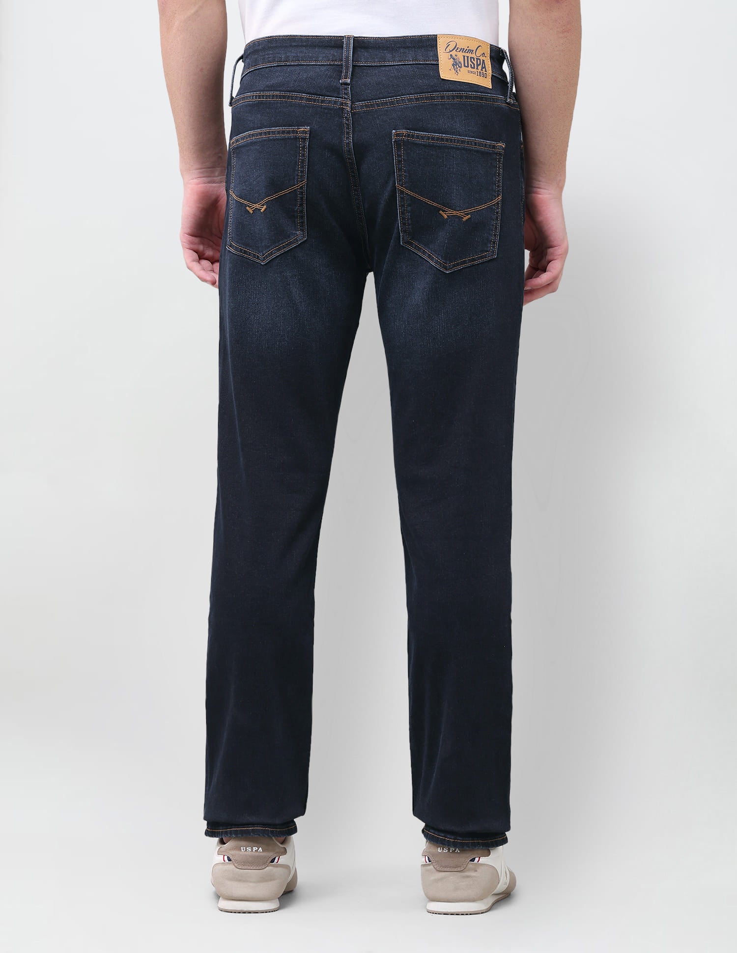 Solid Slim Straight Fit Jeans Blue - U.S. Polo Assn. India | Large