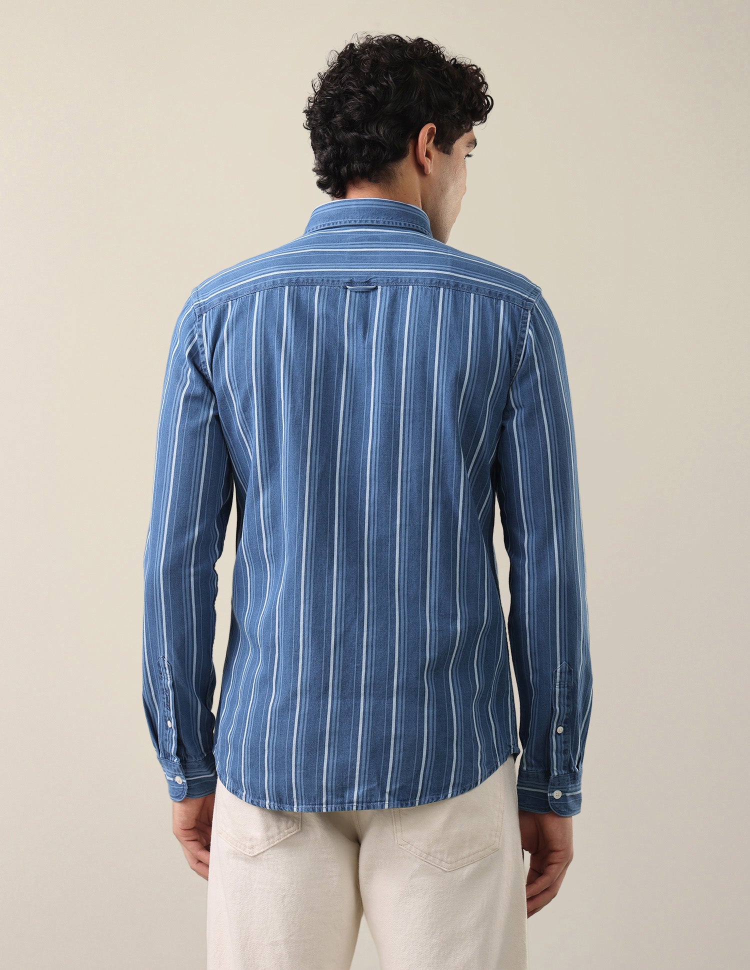 Vertical Striped Regular Fit Shirt Indigo - U.S. Polo Assn. India | Large
