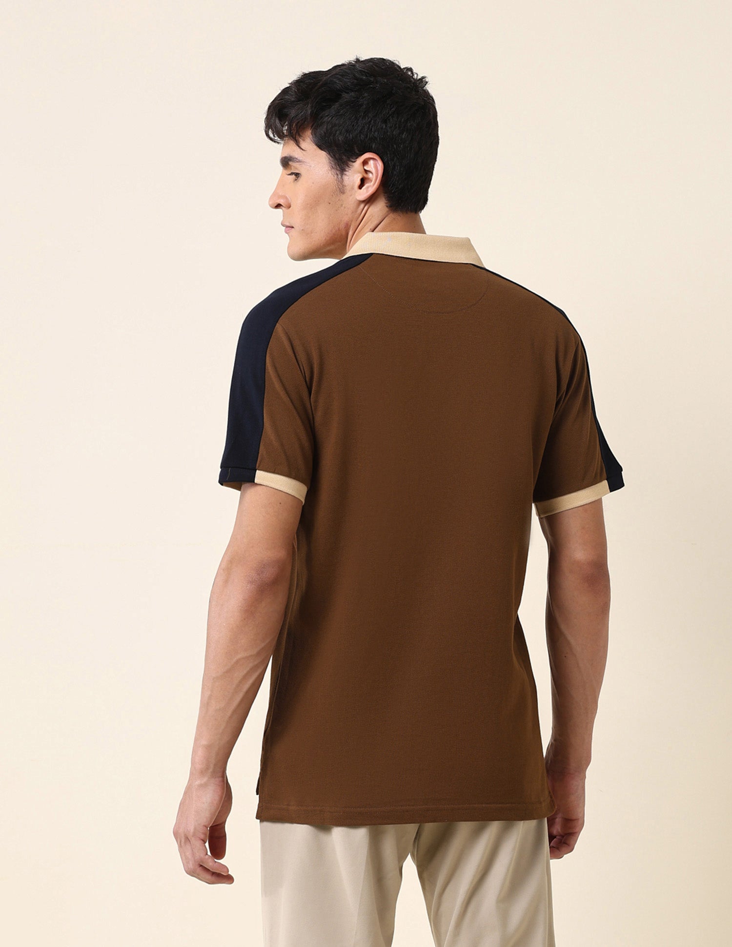 Solid Slim Fit Polo Shirt Brown - U.S. Polo Assn. India | Large