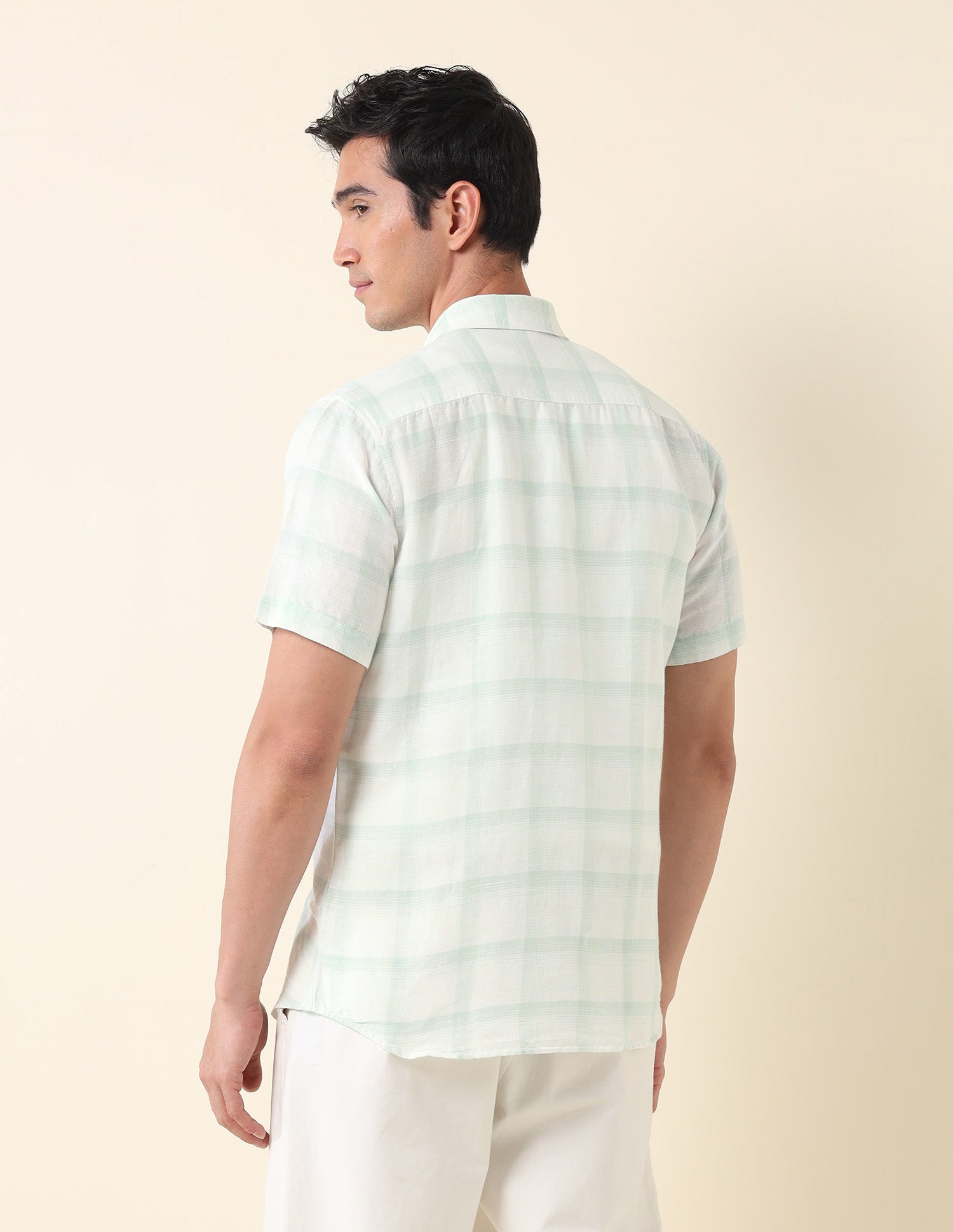 Grid Tattersall Checked Tailored Fit Shirt Light Green - U.S. Polo Assn. India | Large