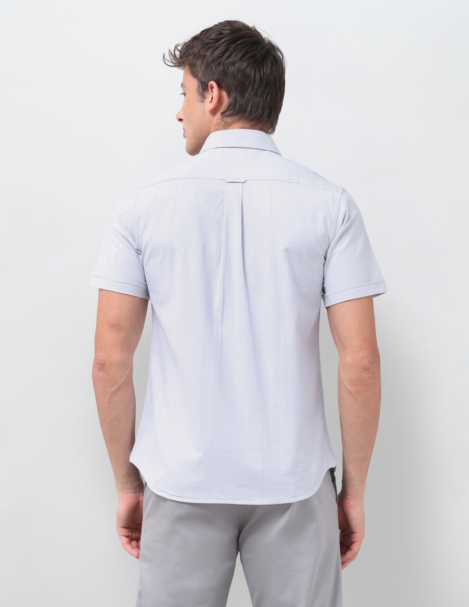 Vertical Striped Oxford Shirt Light Grey - U.S. Polo Assn. India | Large