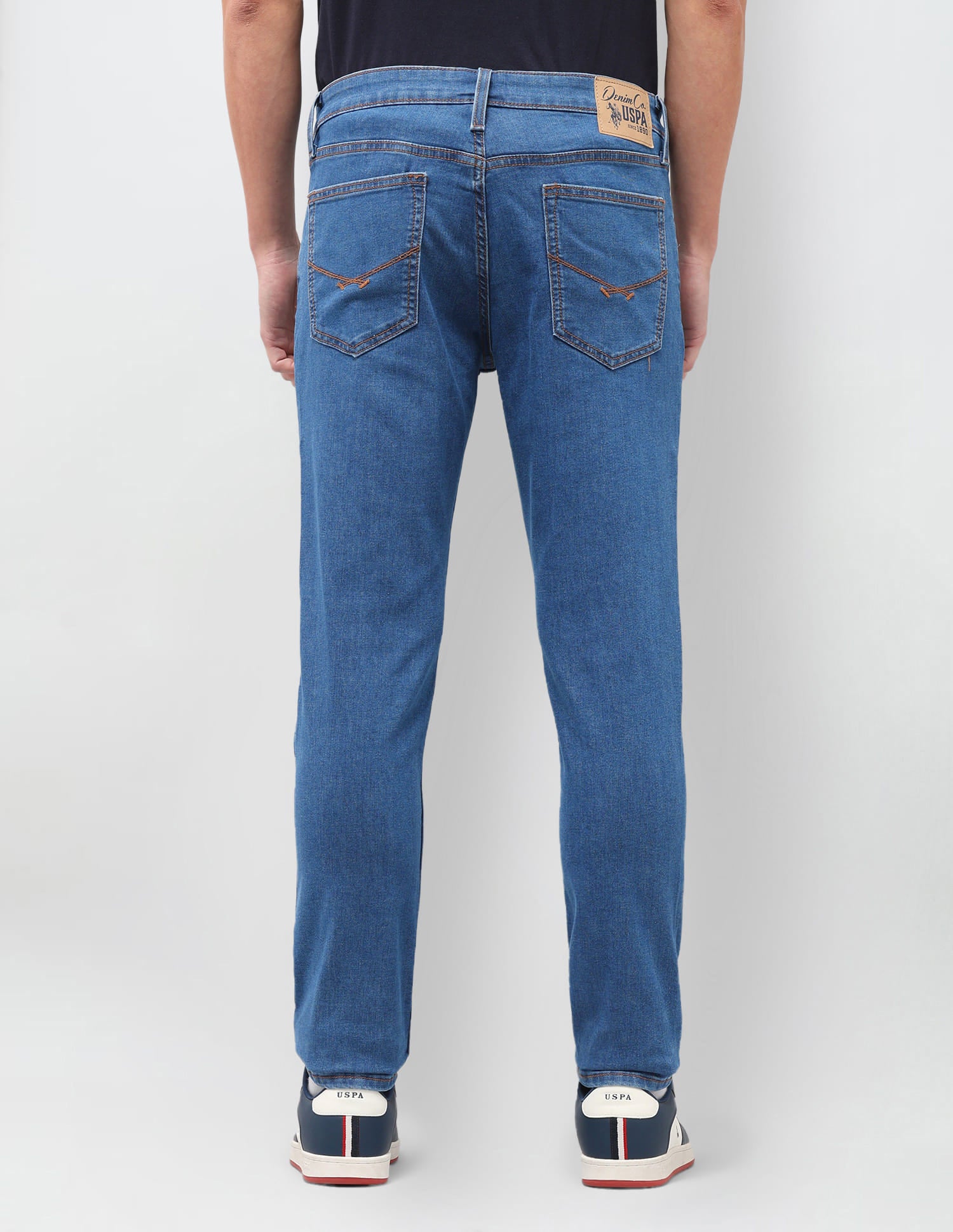 Solid Slim Fit Jeans Blue - U.S. Polo Assn. India | Large